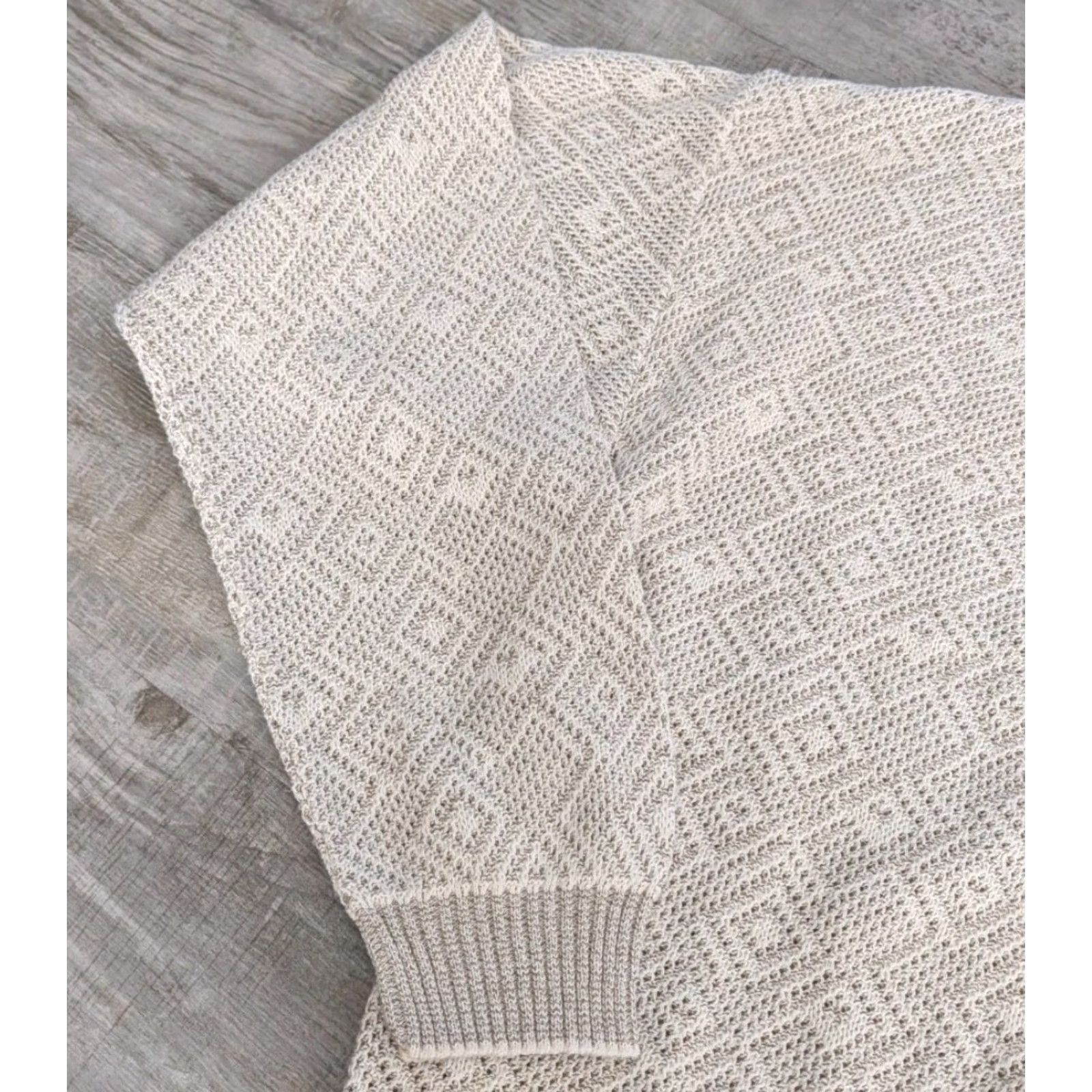 Croft & Barrow VINTAGE Croft Barrow Grandpa Sweater Mens LT Beige Cardigan Cotton Blend Italy Made Size US L / EU 52-54 / 3 - 4 Thumbnail