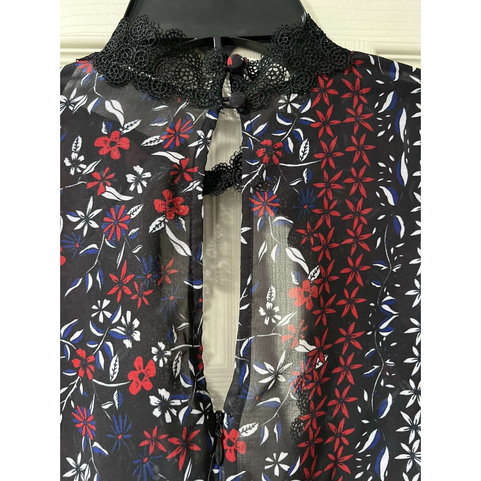 NICHOLAS N/Nicholas Lace Blouse Bell Sleeves Multicolor 8 A003303 Size M / US 6-8 / IT 42-44 - 12 Thumbnail