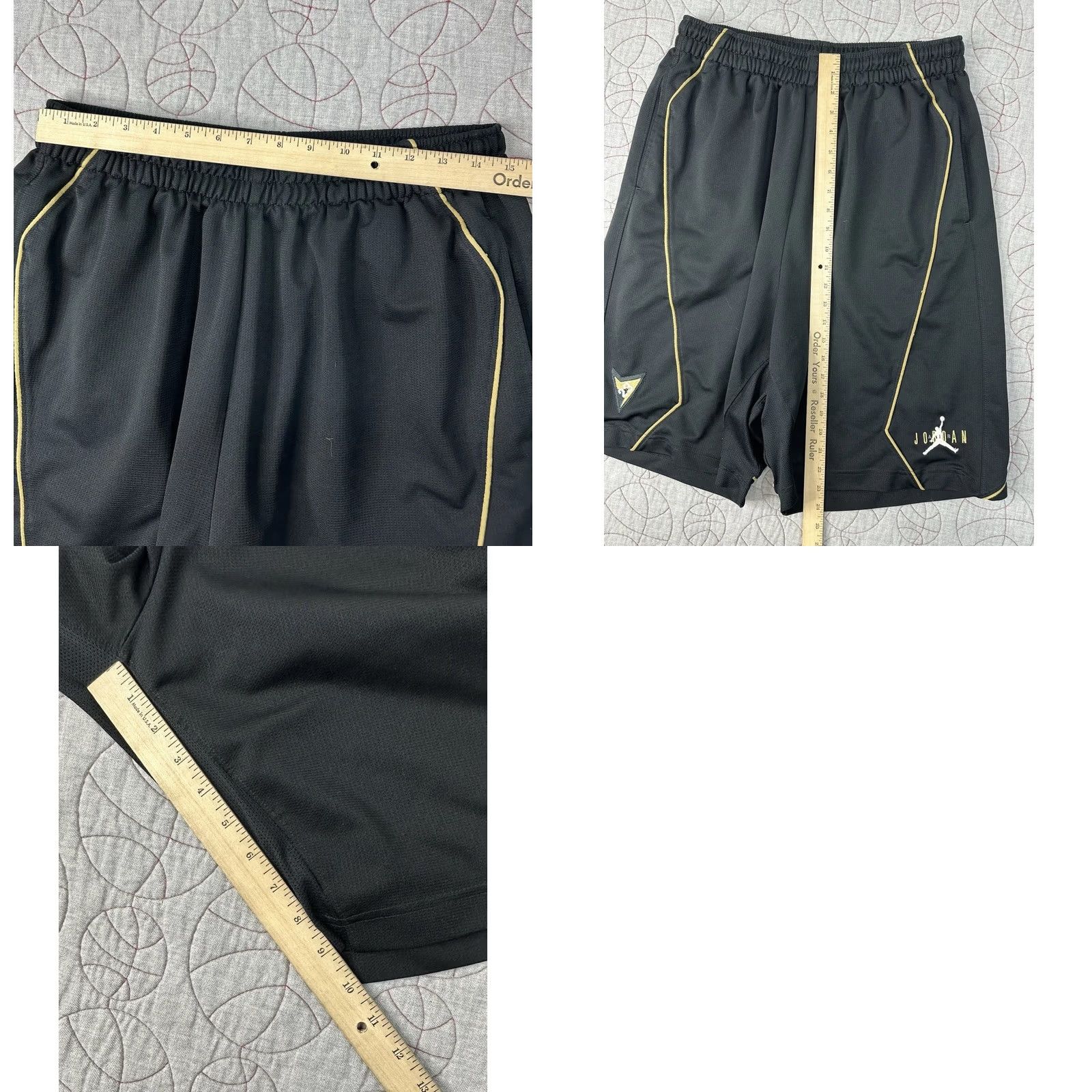 Jordan Brand Jordan Retro Basketball Shorts Men's XL Black Gold Size US 36 / EU 52 - 8 Thumbnail