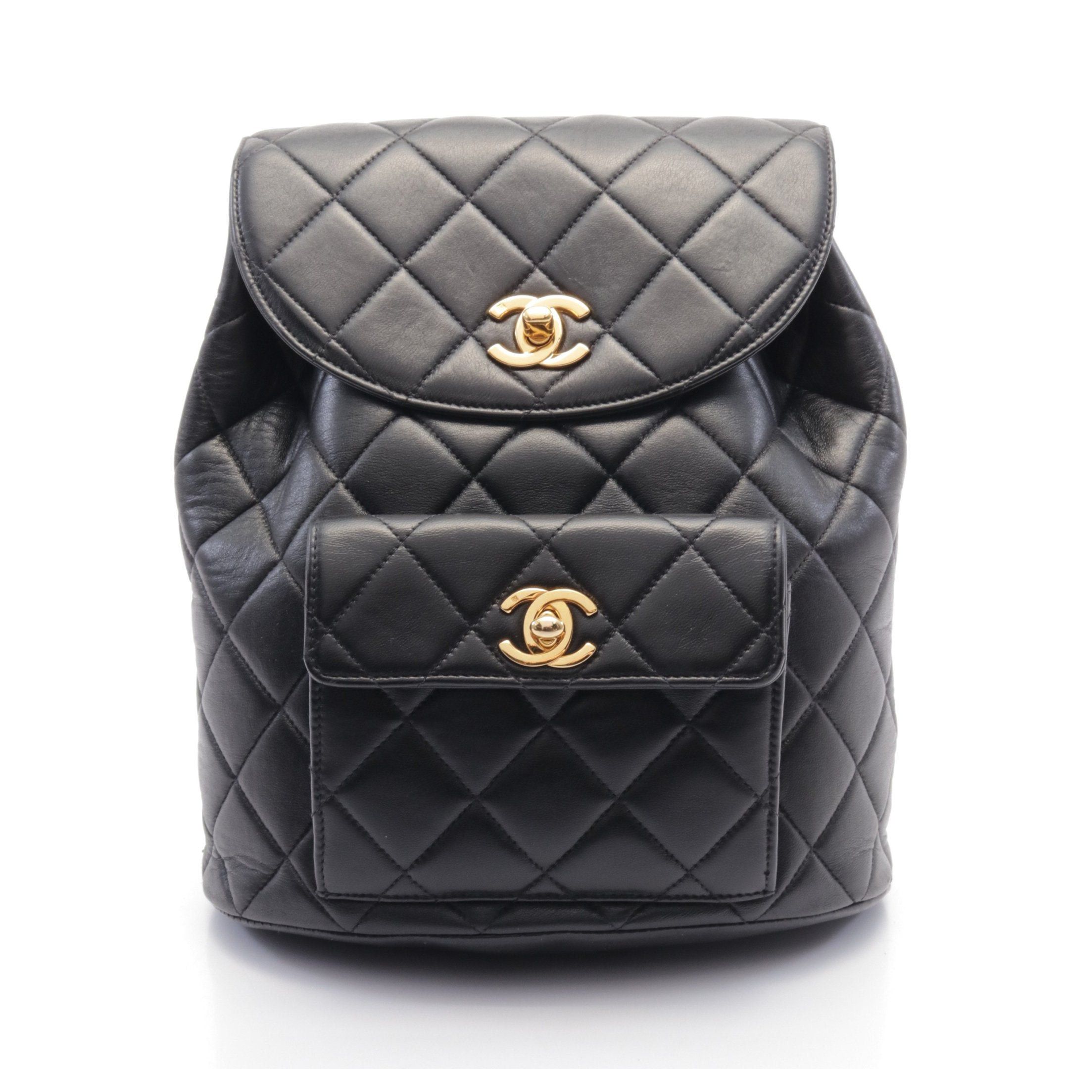 Chanel Chanel Matelasse Backpack Rucksack Lambskin Black Gold Hardware Size ONE SIZE - 1 Thumbnail
