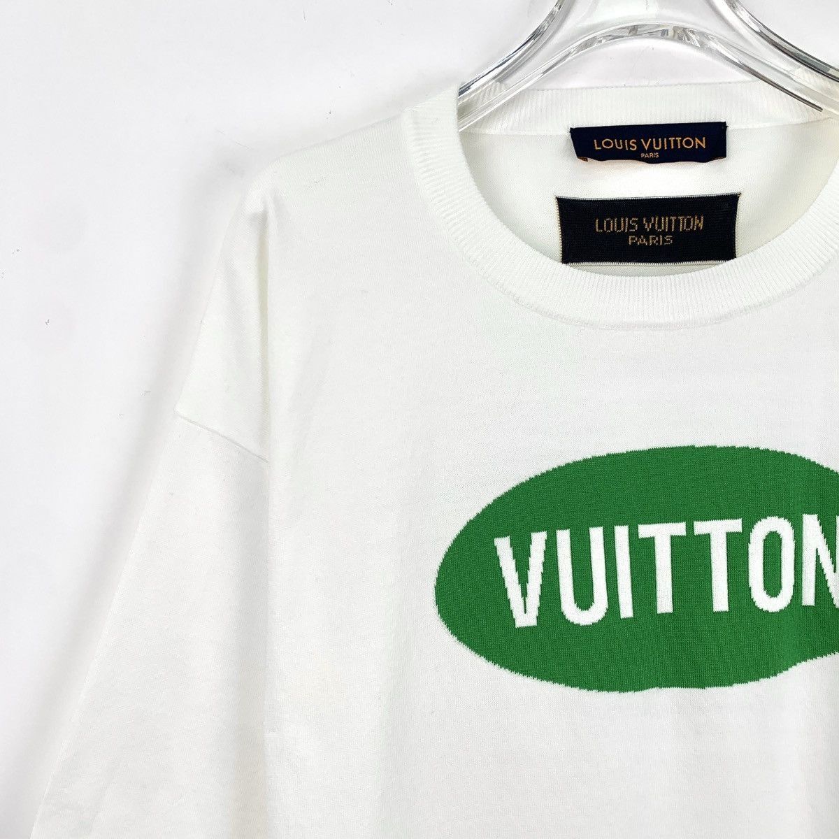 Louis Vuitton White Short-Sleeve Shirt with Green Oval Logo Size US L / EU 52-54 / 3 - 3 Thumbnail