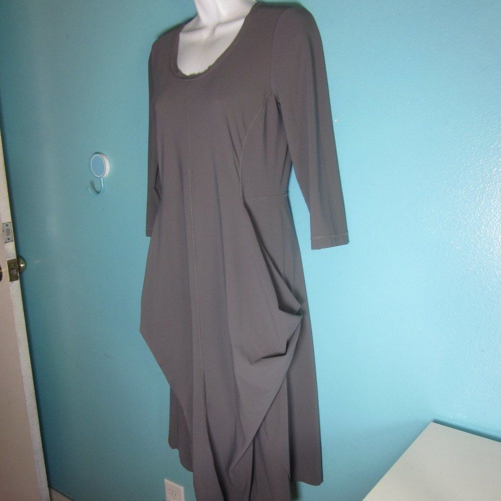 Ports 1961 Porto 0 (US Size S 2 / 4) Gray Stretch 3/4 Sleeve Knee Lengt Size S / US 4 / IT 40 - 10 Thumbnail