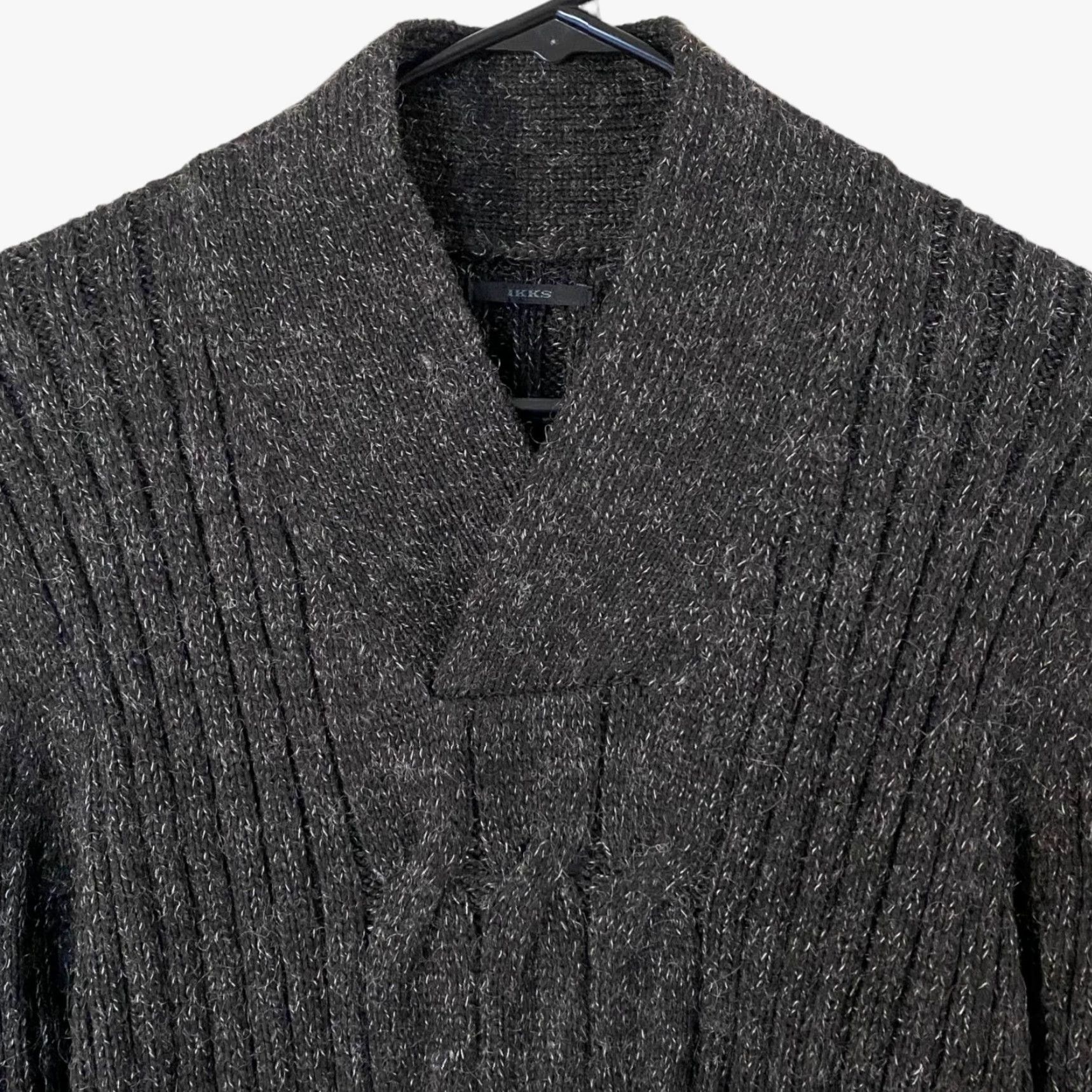IKKS IKKS Women's Pullover Sweater Ribbed Knit Long-Sleeve Gray S Casual Knitwear Size S / US 4 / IT 40 - 5 Thumbnail