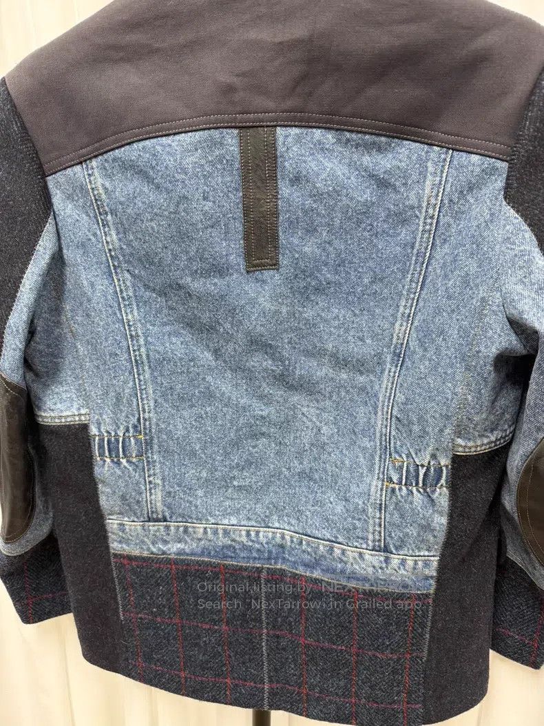 Junya Watanabe JUNYA WATANABE Wool Tweed Patchwork Denim Jacket Size US XS / EU 42 / 0 - 6 Thumbnail
