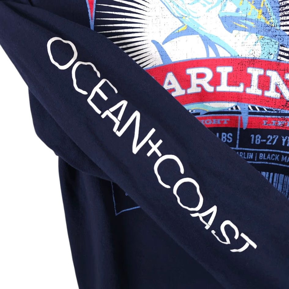 Vintage Ocean + Coast Marlin Fishing T Shirt Mens XL Blue Sportfishing Long Sleeve Shirts Size US XL / EU 56 / 4 - 6 Thumbnail