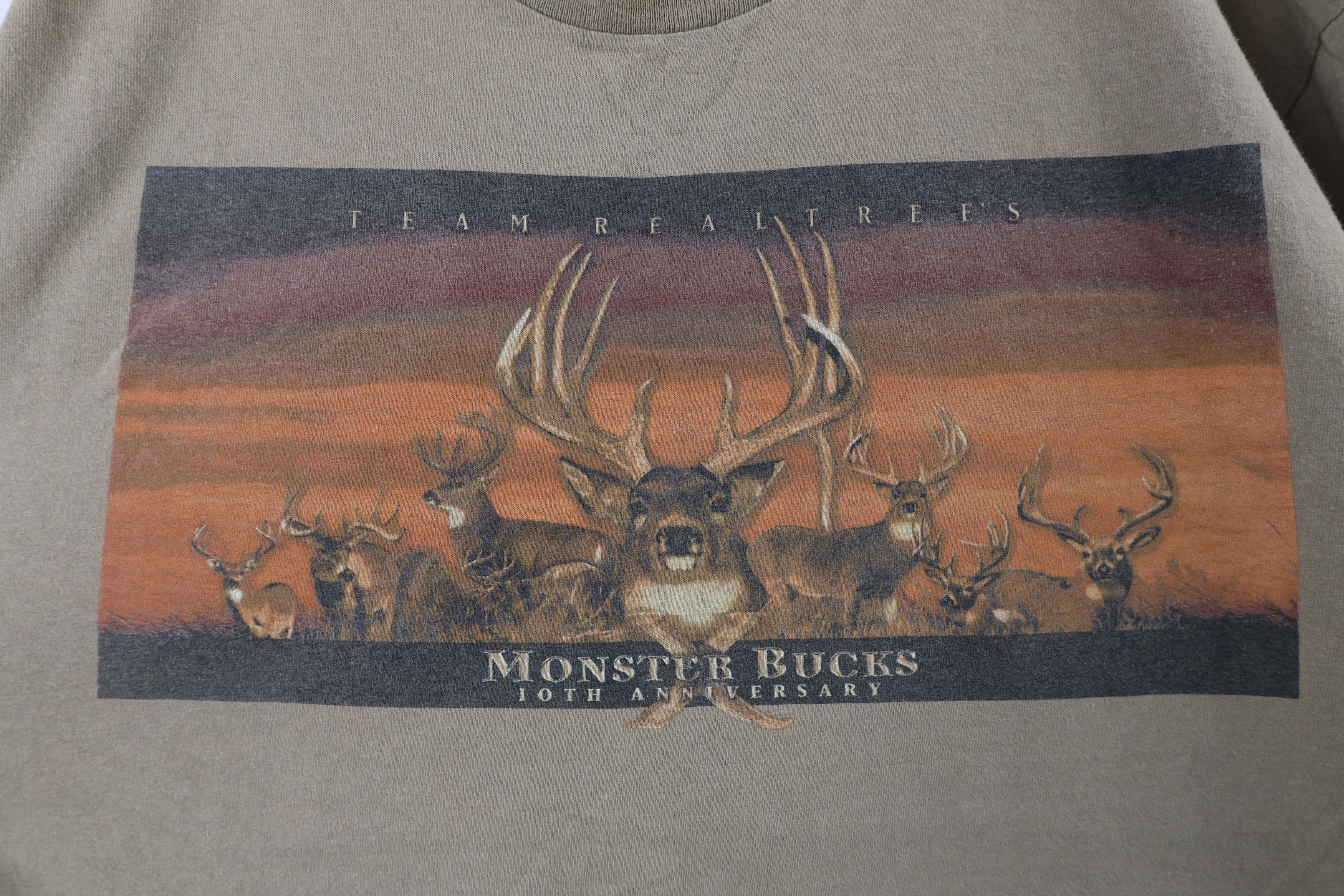 Vintage Vintage 90s Streetwear Deer Monster Bucks T-Shirt Brown Size US XL / EU 56 / 4 - 4 Thumbnail