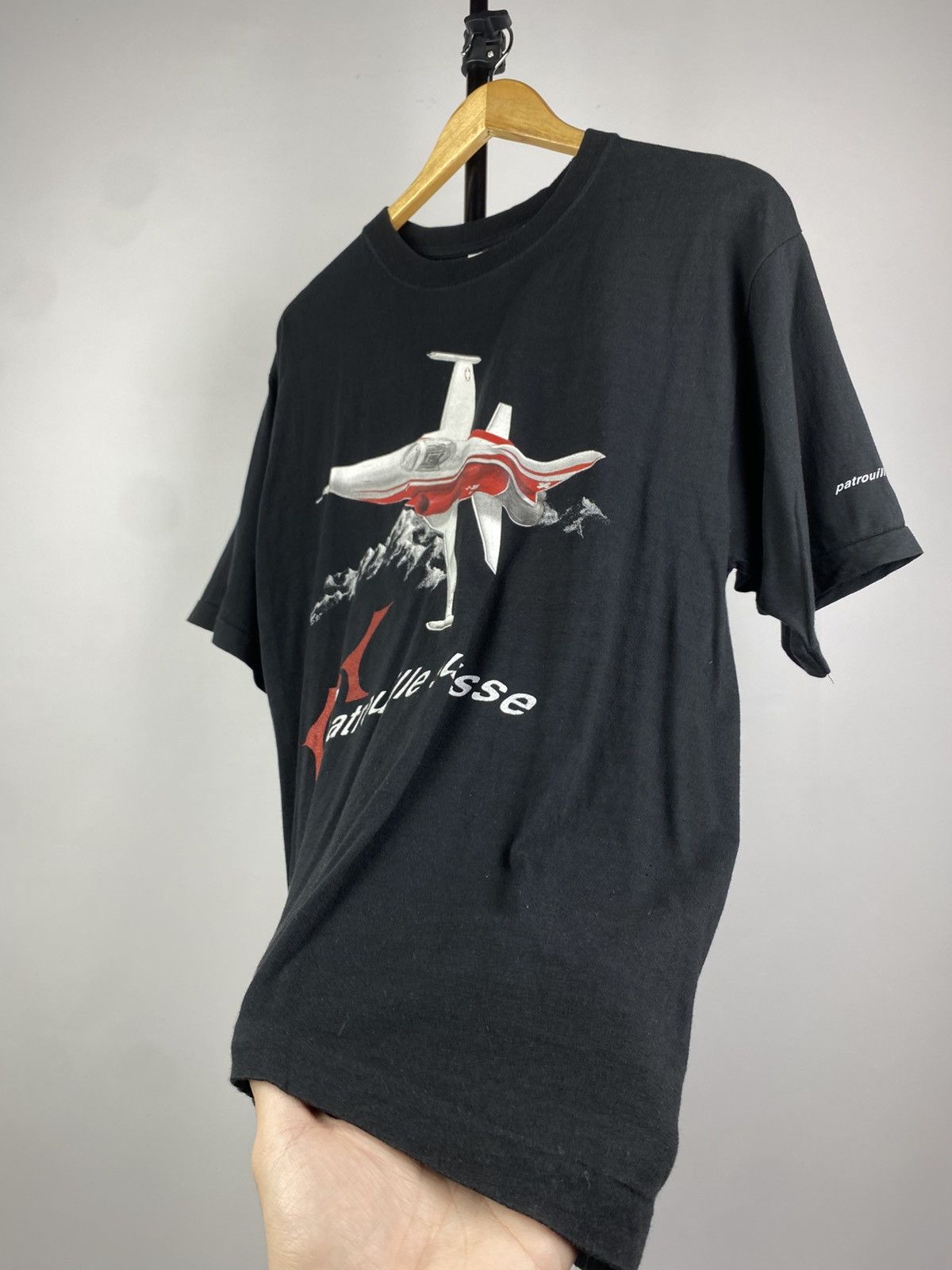 Vintage Vintage 90s Patrouille Suisse rare Pilot Army T Shirt Size US L / EU 52-54 / 3 - 2 Thumbnail