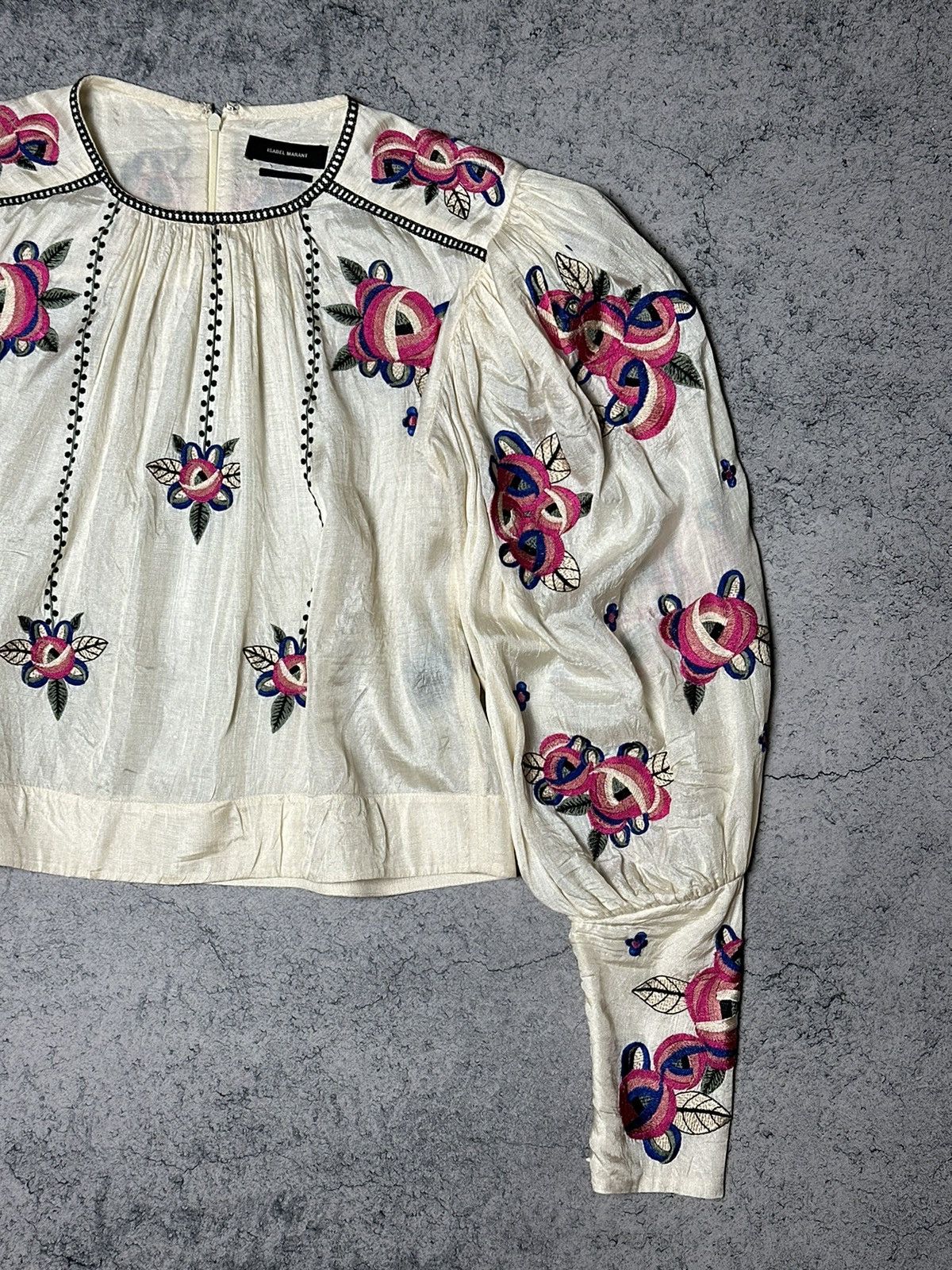 Isabel Marant Isabel Marant Ciameli Embroidered Floral Silk Blouse Size M / US 6-8 / IT 42-44 - 3 Thumbnail