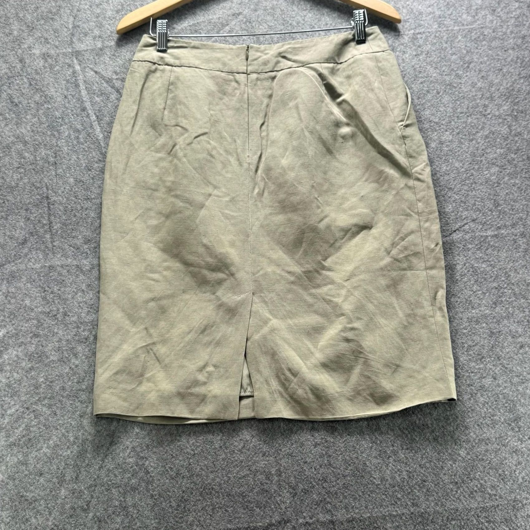 Armani Armani Collezioni Skirt Womens 8 Beige Linen Pencil Knee Length Made In Italy Size 30" / US 8 / IT 44 - 6 Thumbnail