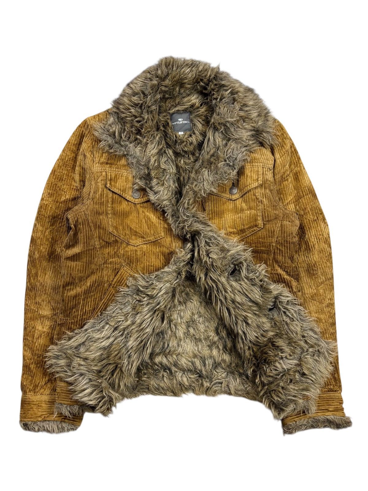 If Six Was Nine 2000s Rattle Trap - Vkei Style Fur Collar Corduroy Jacket Size US M / EU 48-50 / 2 - 1 Thumbnail