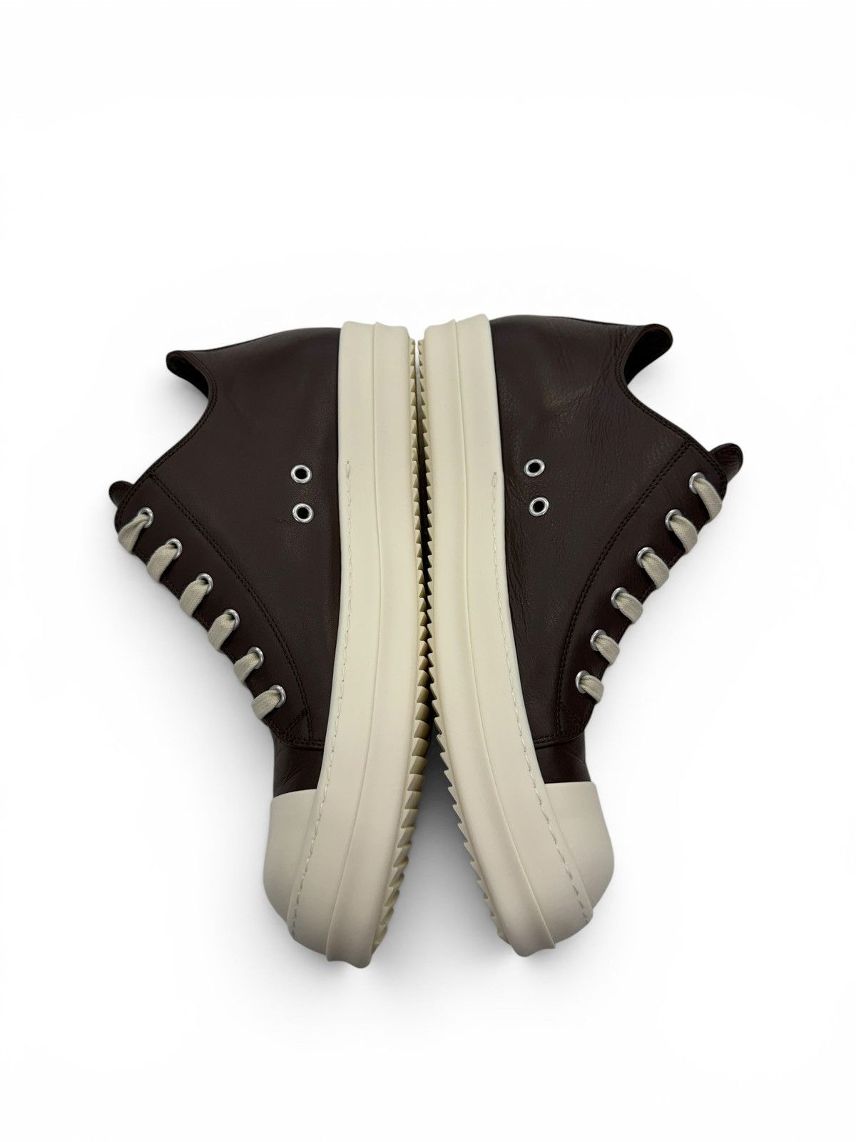 Rick Owens Rick Owens Ramone Low Brown Leather Sneakers Size US 11 / EU 44 - 4 Thumbnail