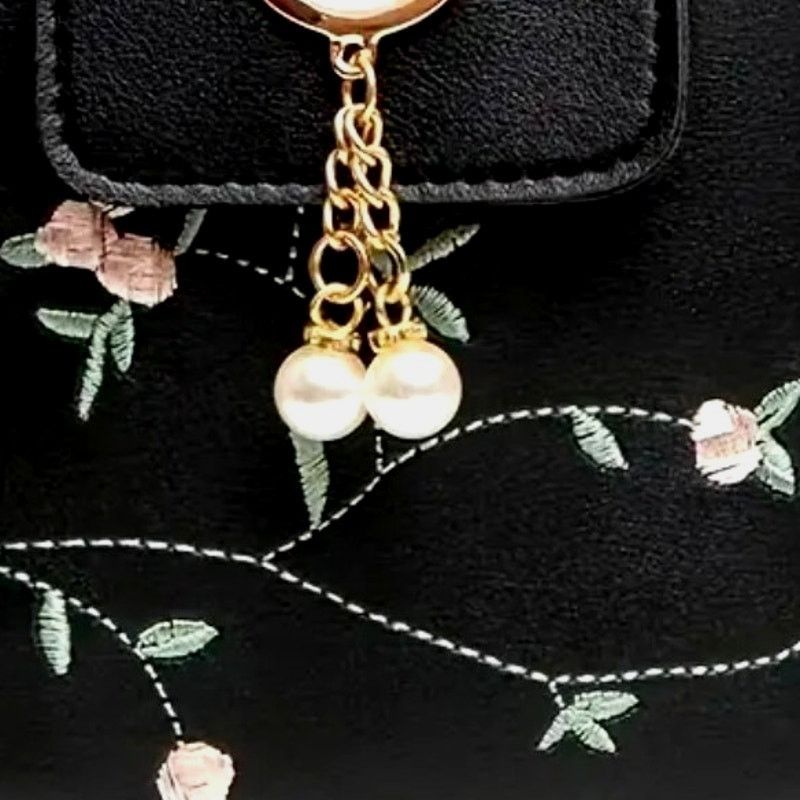 Other Embroidered Cat Crossbody Phone Bag Magnetic Closing Black Size ONE SIZE - 3 Thumbnail