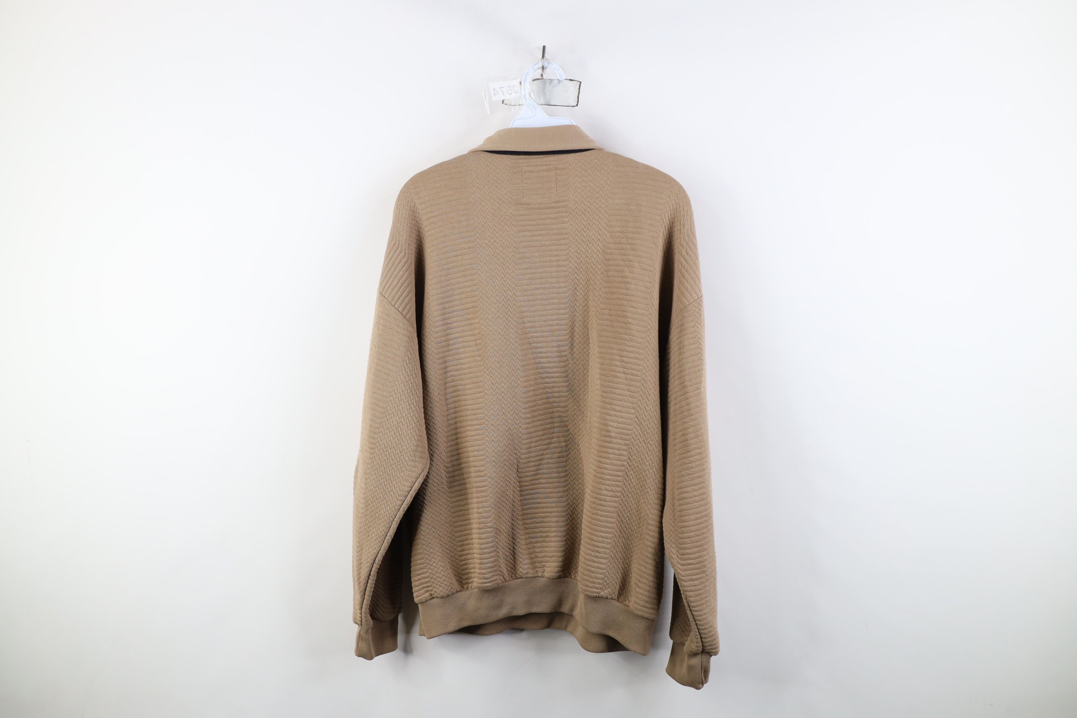 Vintage Vintage 90s Streetwear Textured Collared Pullover Sweatshirt Size US L / EU 52-54 / 3 - 9 Thumbnail
