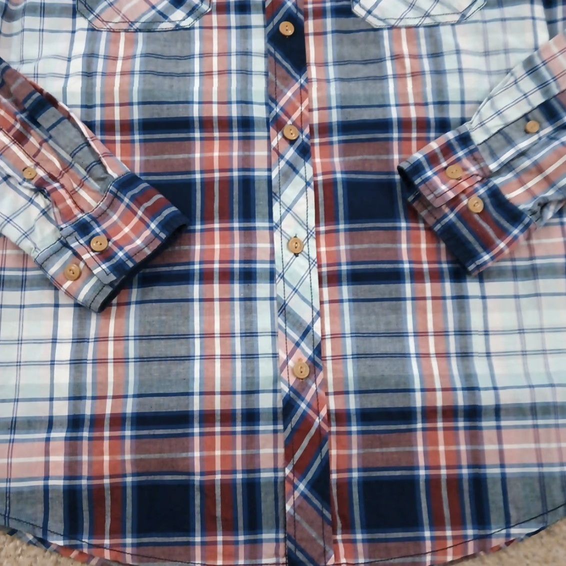 Weatherproof Weatherproof Mens Shirt L Blue Plaid Long Sleeve Button-Up Pockets Size US L / EU 52-54 / 3 - 4 Thumbnail