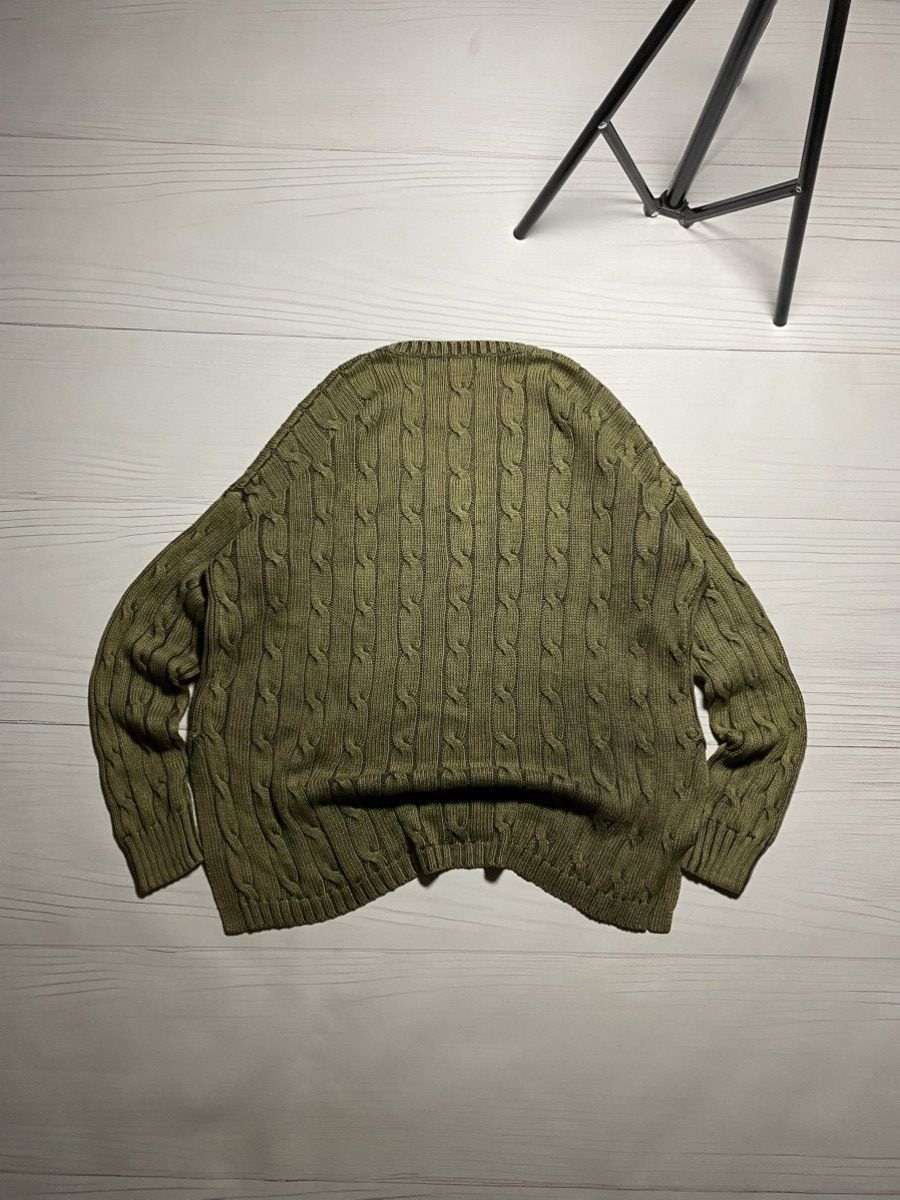 Polo Ralph Lauren Vintage Polo Ralph Lauren cable knit oversize V-neck sweater Size XS / US 0-2 / IT 36-38 - 3 Thumbnail