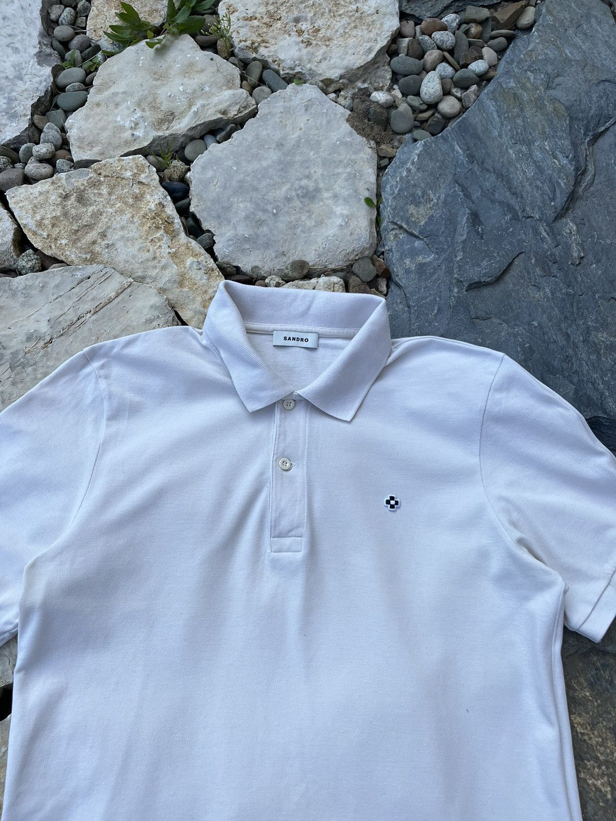 Designer × Sandro Sandro Paris cross chest logo flower aesthetic polo tee Size US M / EU 48-50 / 2 - 5 Thumbnail