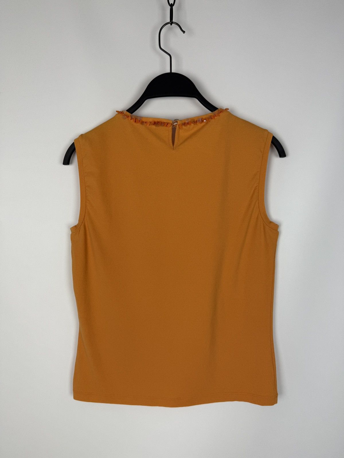 Max Mara Y2K Vintage Max Mara Pale Orange Sequin Neck Tank Top Size M / US 6-8 / IT 42-44 - 5 Thumbnail