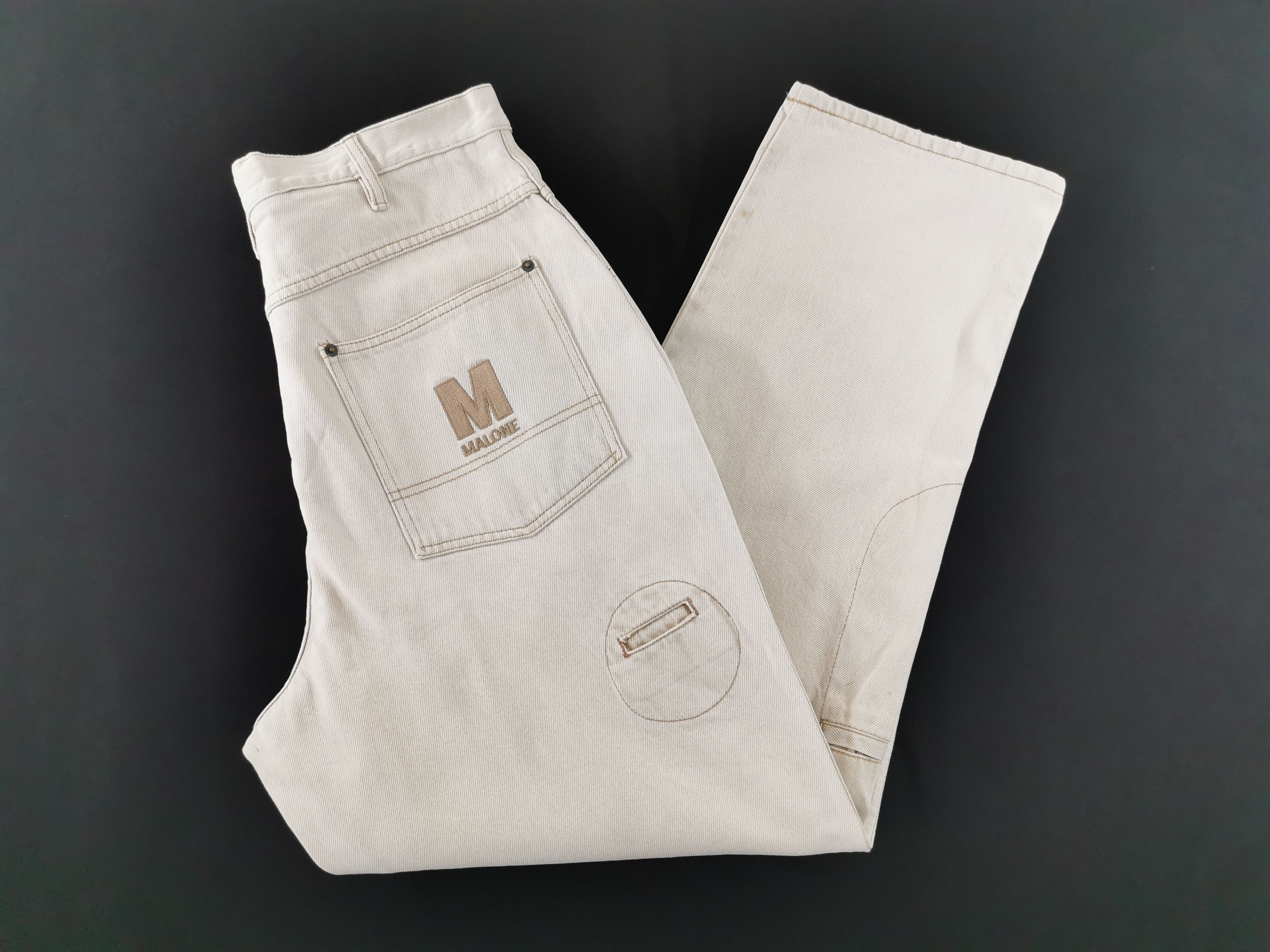 Designer Distressed Maurice Malone Denim Jeans Size 34 Size US 34 / EU 50 - 1 Thumbnail