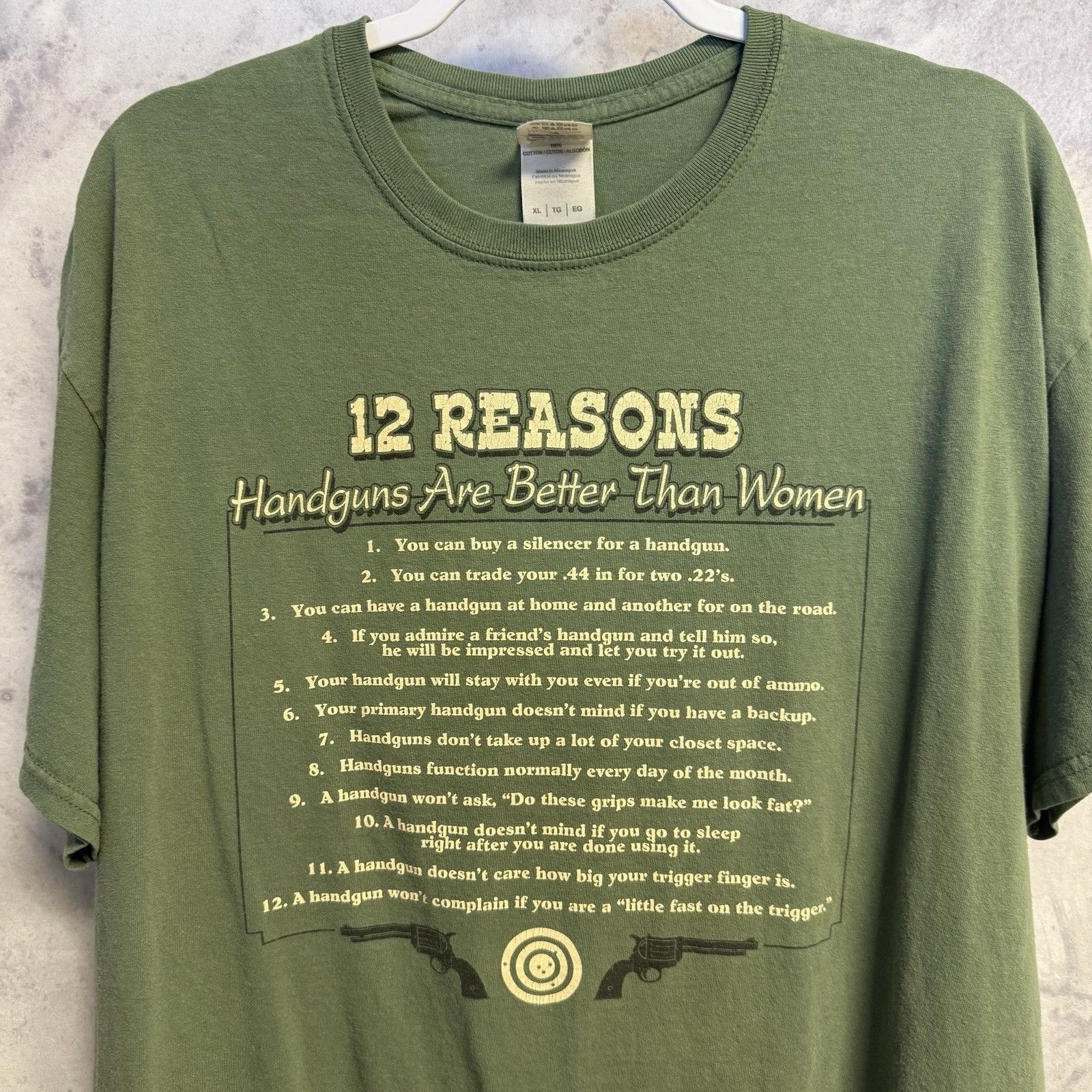 Vintage Vintage Y2K Funny Guns Wife T Shirt Mens XL Green Size US XL / EU 56 / 4 - 1 Thumbnail