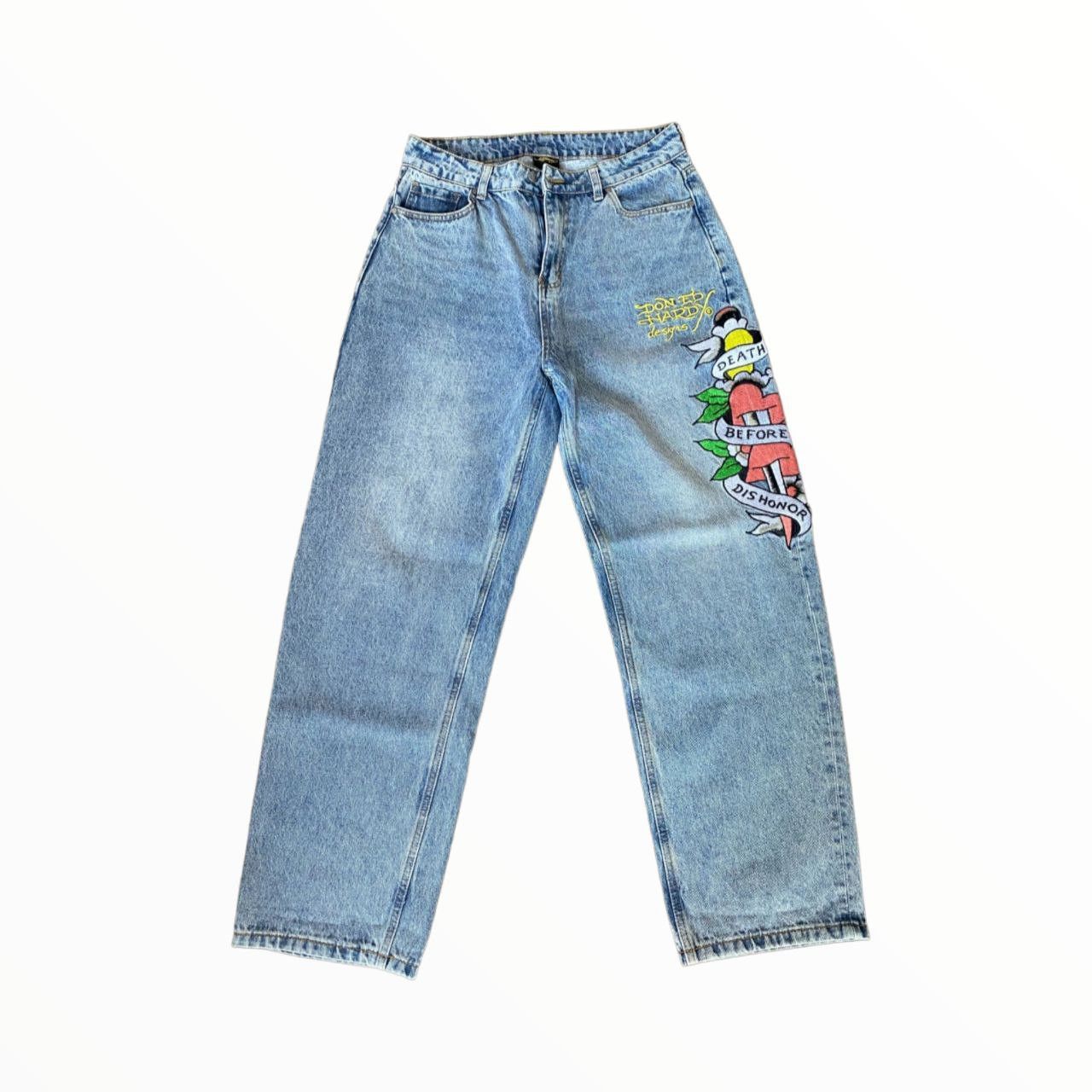 Ed Hardy Y2K Crazy Vintage Baggy Ed Hardy Big Logo Jeans Size US 32 / EU 48 - 2 Thumbnail