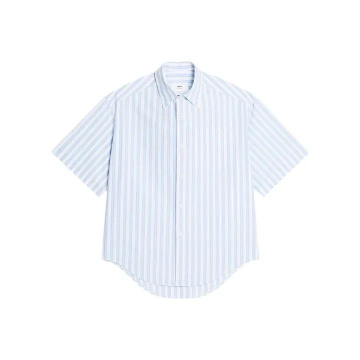 AMI AMIPARIS Striped Short Sleeve Shirt 0079 Size US M / EU 48-50 / 2 - 1 Thumbnail