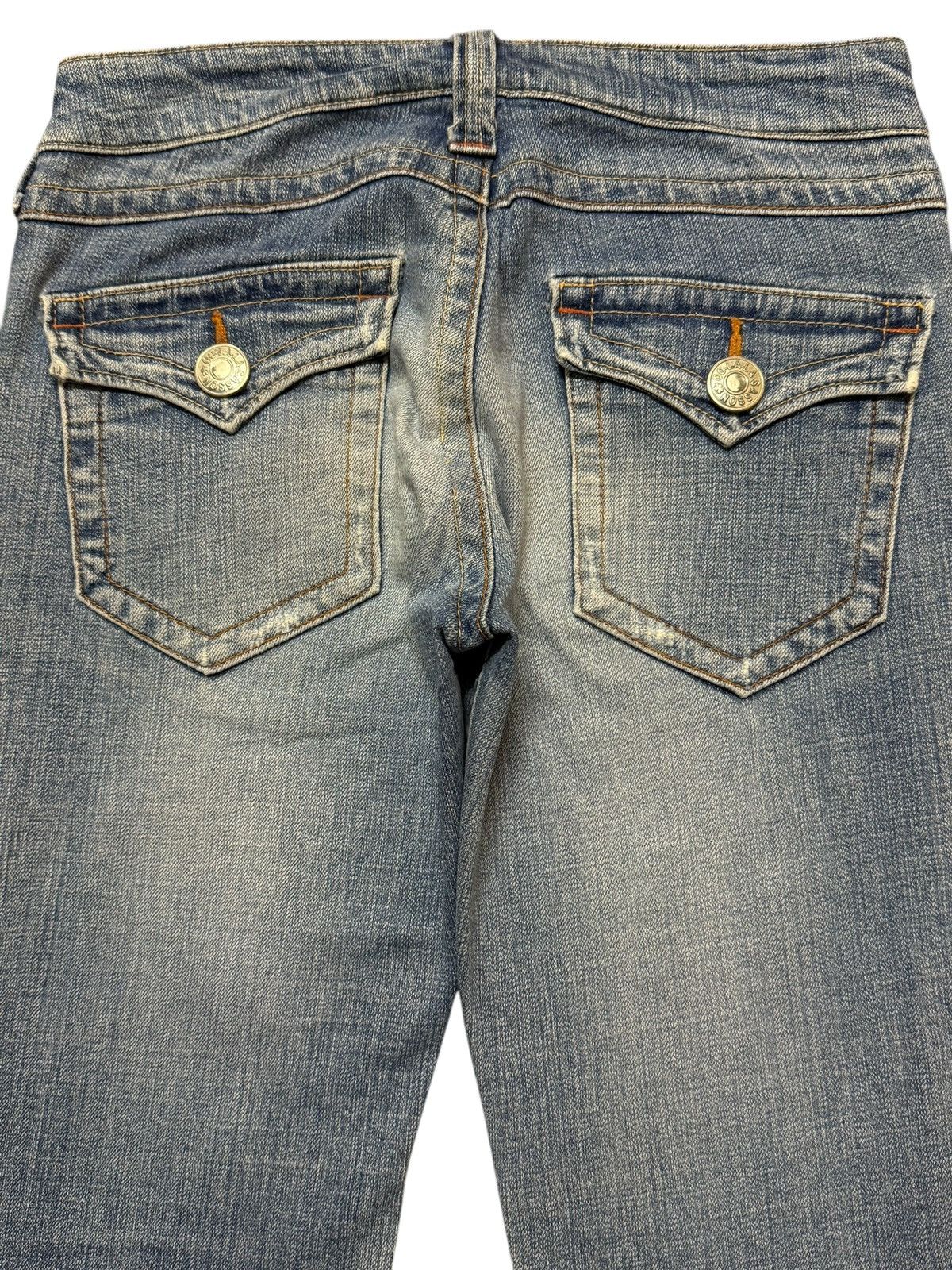 True Religion Vintage Y2K Japanese Brand Blue Faded Wash Wide Leg Flare Size 28" / US 6 / IT 42 - 4 Thumbnail