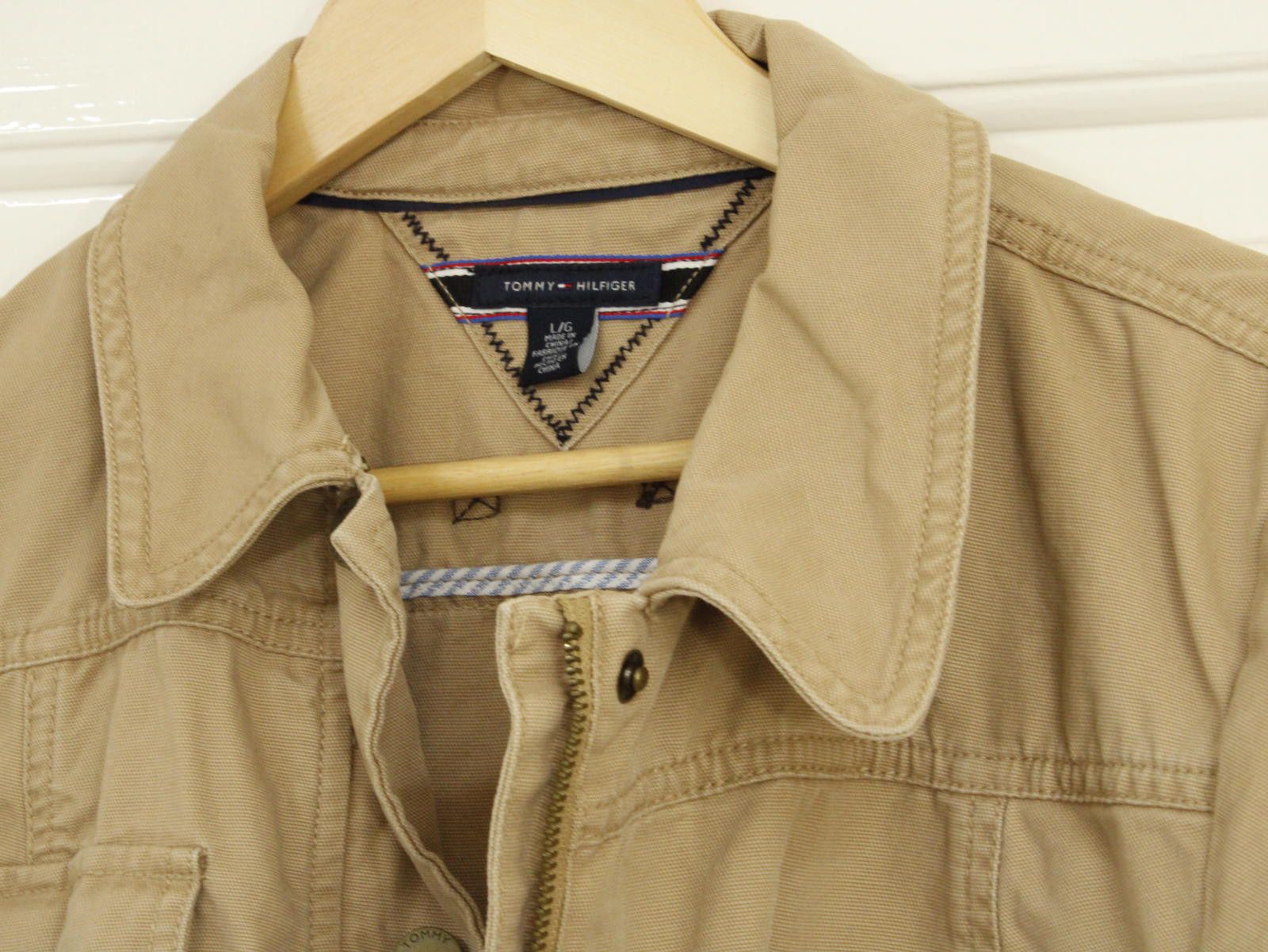 Tommy Hilfiger Beige Tommy Hilfiger Women's Utility Jacket Elbow Patches Size L / US 10 / IT 46 - 6 Thumbnail