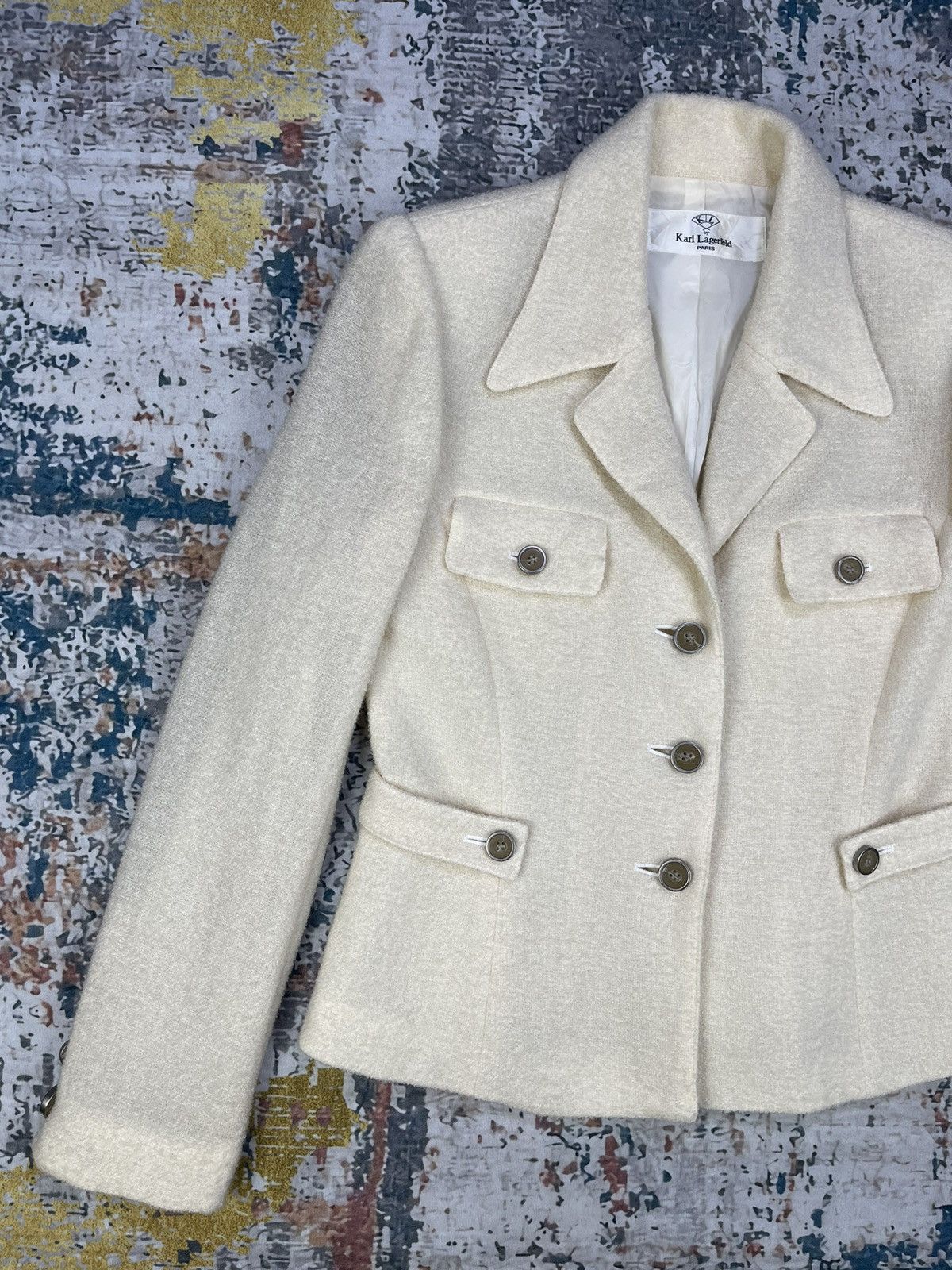 Karl Lagerfeld Karl Lagerfeld Single Breasted Notch Lapel Wool Size S / US 4 / IT 40 - 2 Thumbnail