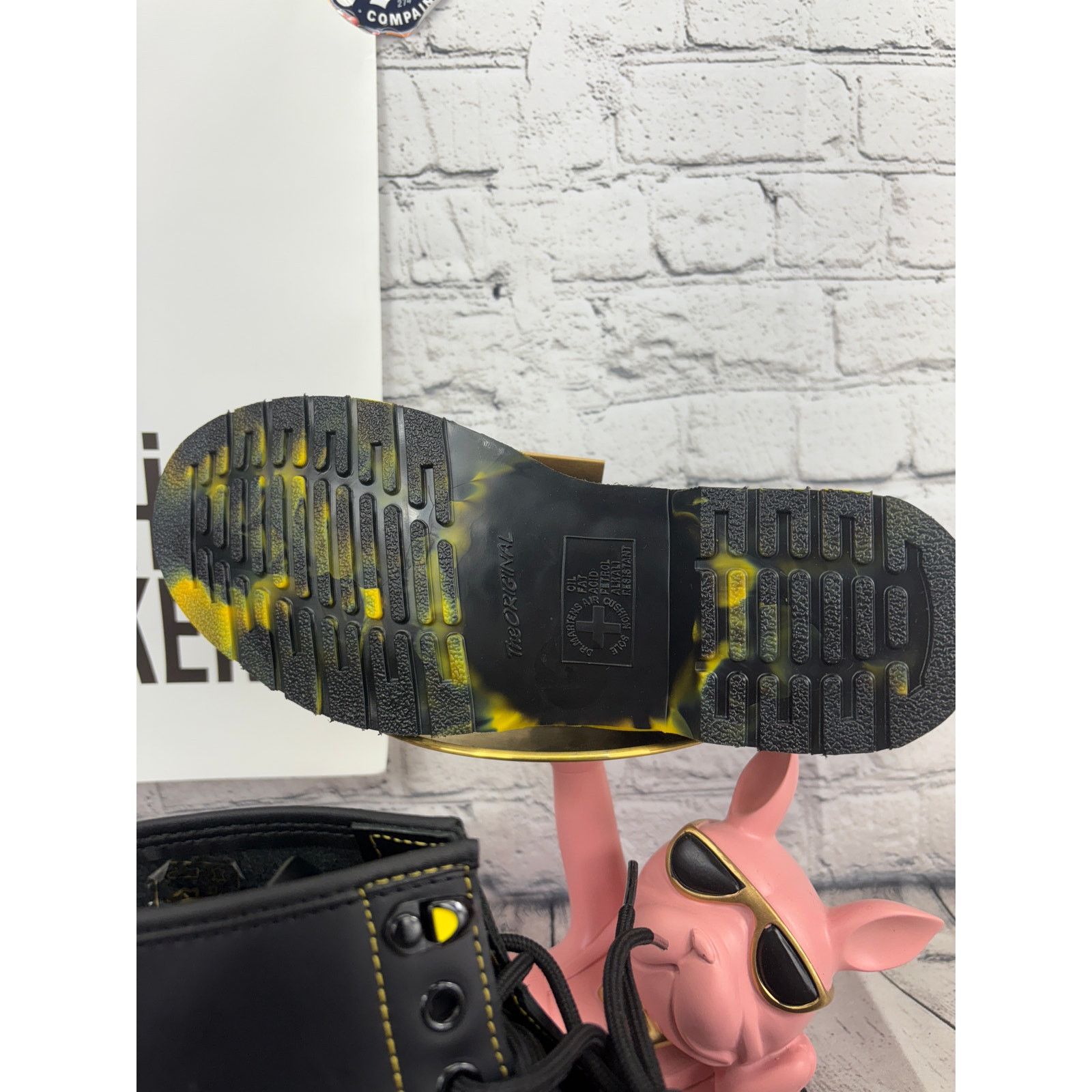 Dr. Martens Dr Martens 1460 Combat Boots Womens Size 9 Black Yellow Size US 9 / IT 39 - 7 Thumbnail