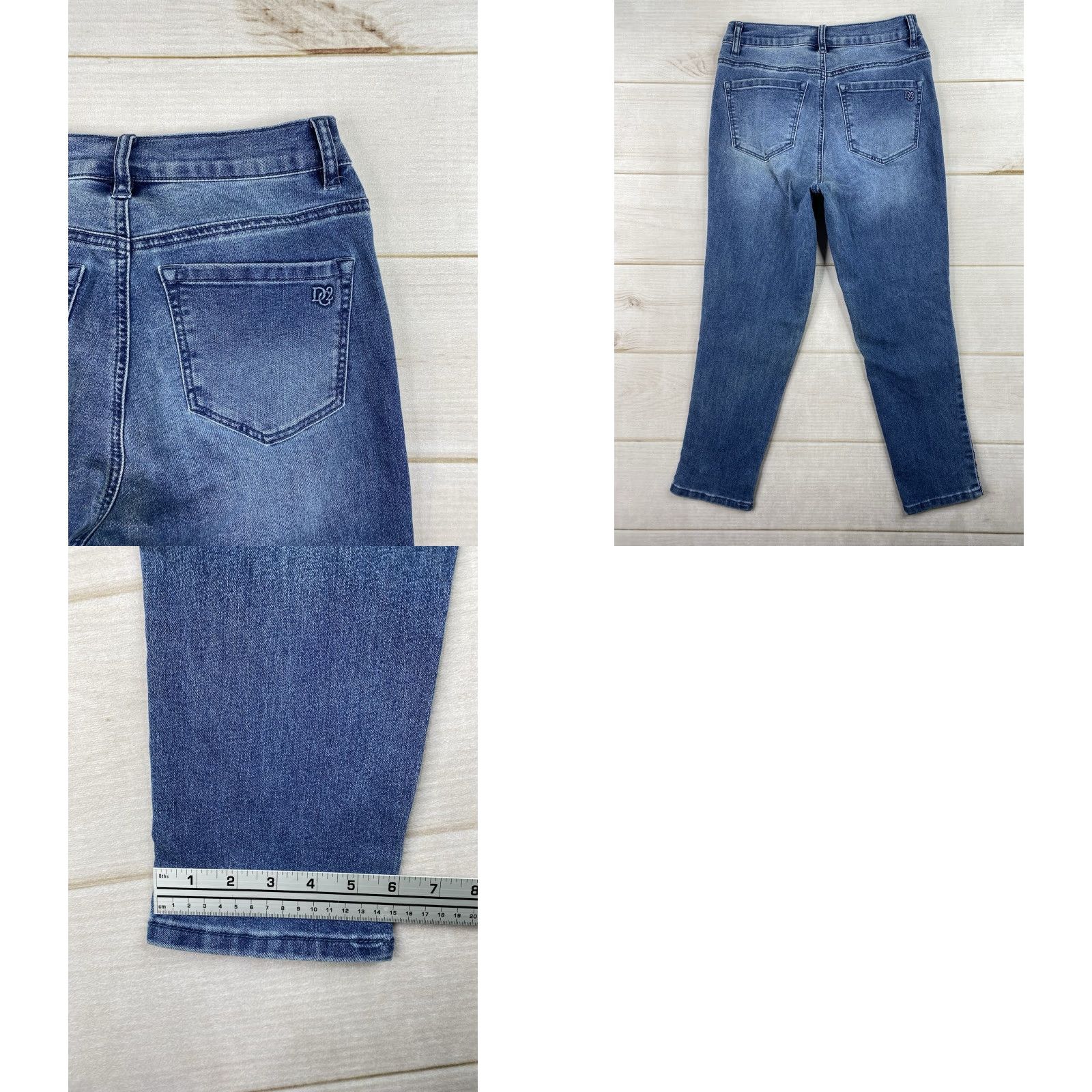 Denime VINTAGEDG2 By Diane Gilman Womens Jeans Sz 2 Blue Embroidered Cropped Stretch Denim Y2K Size 26" / US 2 / IT 38 - 8 Thumbnail