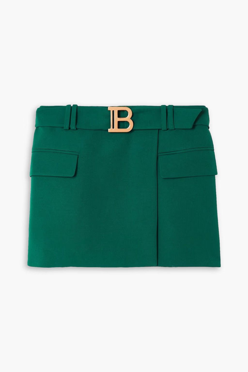 Balmain o1y0625 Mini Skirt in Emerald Green Size 34" / US 12 / IT 48 - 1 Thumbnail