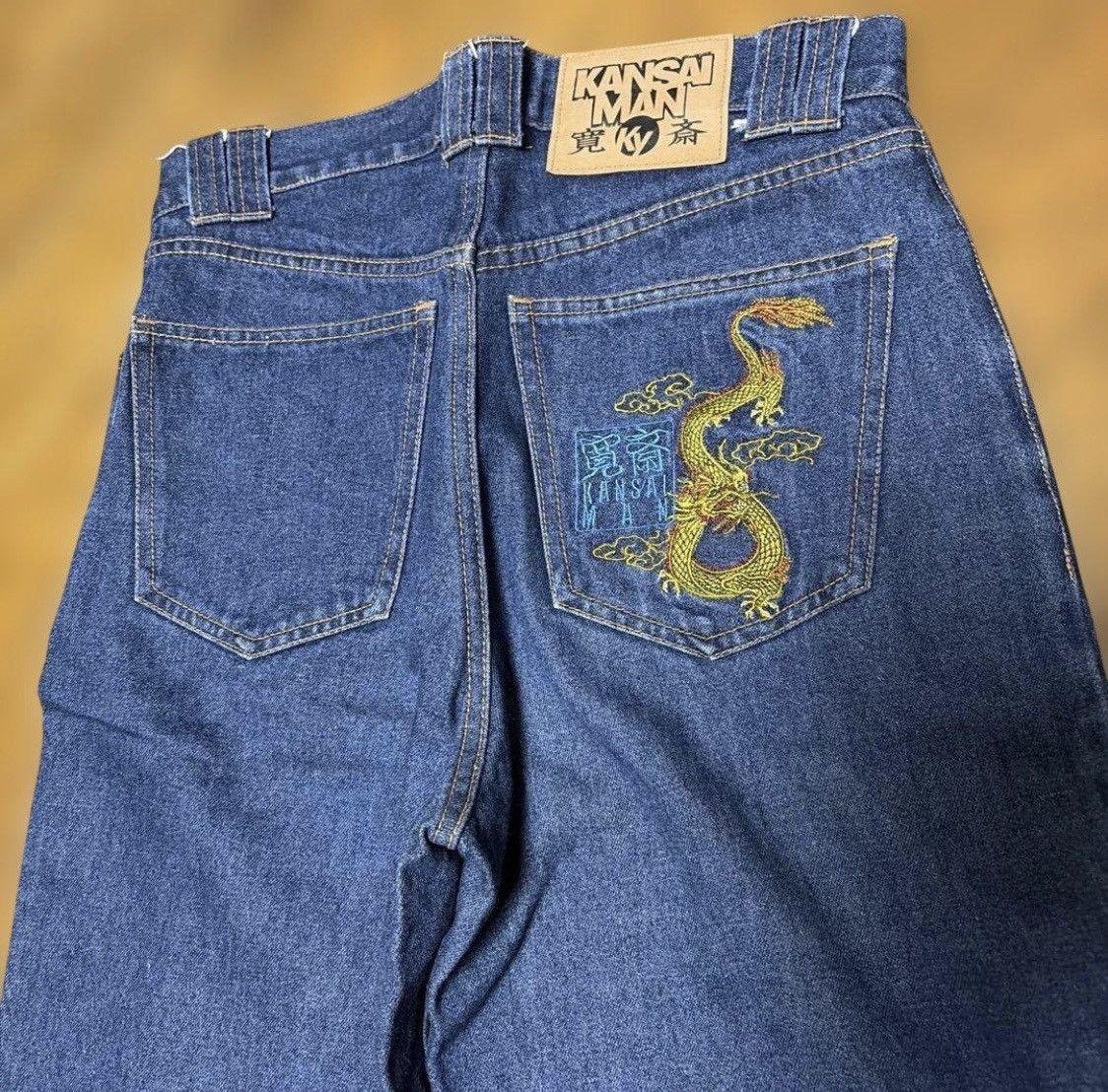 Kansai Yamamoto Kansai Yamamoto KANSAI MAN Dragon Embroidered Denim Jeans Size US 30 / EU 46 - 1 Thumbnail