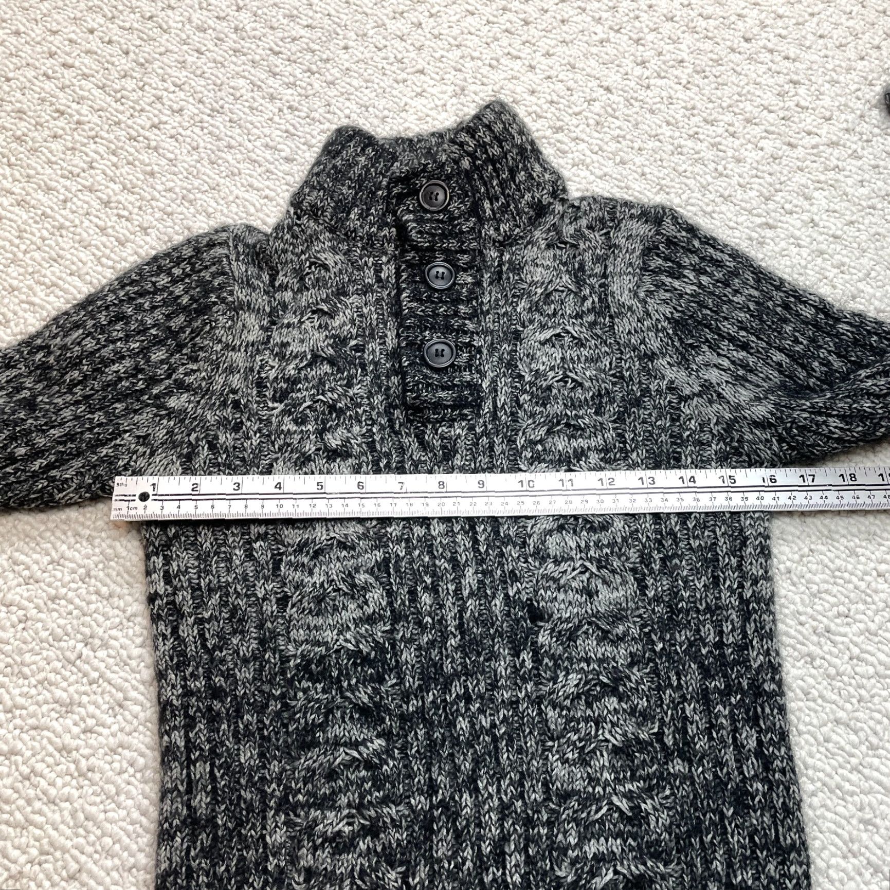Vintage VINTAGE True Rock Sweater Womens Small Gray Knit High Button Neck Pullover Sweatshirt Size S / US 4 / IT 40 - 4 Thumbnail