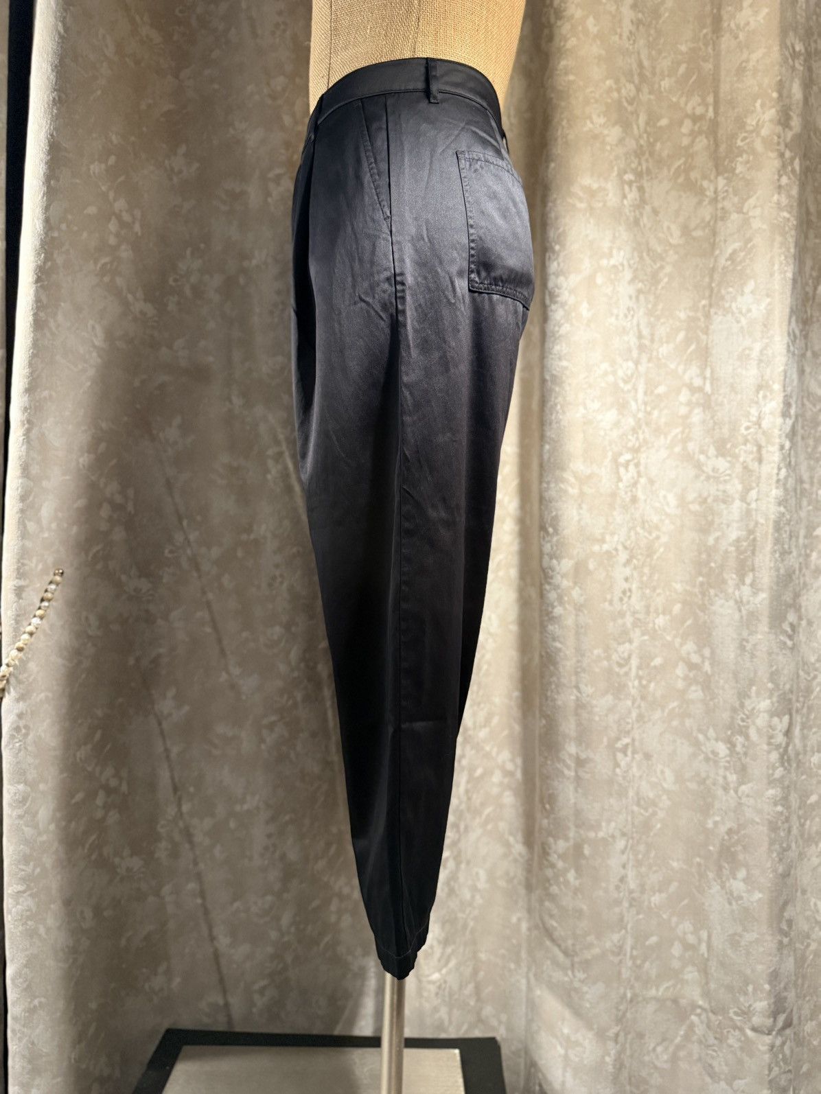 Asos Chic Black Satin Wide-Leg Pants – Elegant & Edgy Size US 29 - 5 Thumbnail