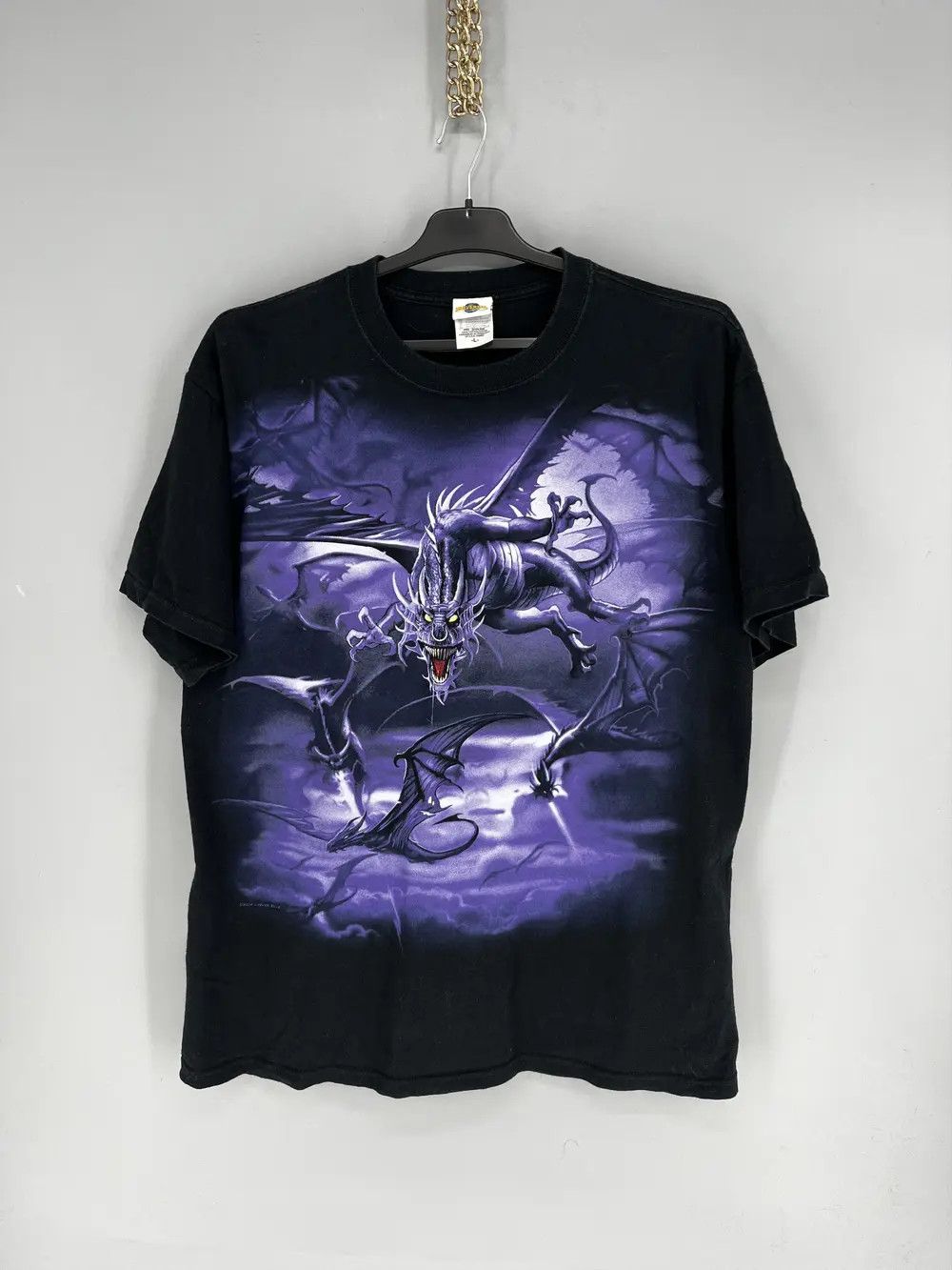 Liquid Blue Liquid Blue Vintage Dragon Shirt Men Gothic Graphic Tee 2002 Size US L / EU 52-54 / 3 - 1 Thumbnail