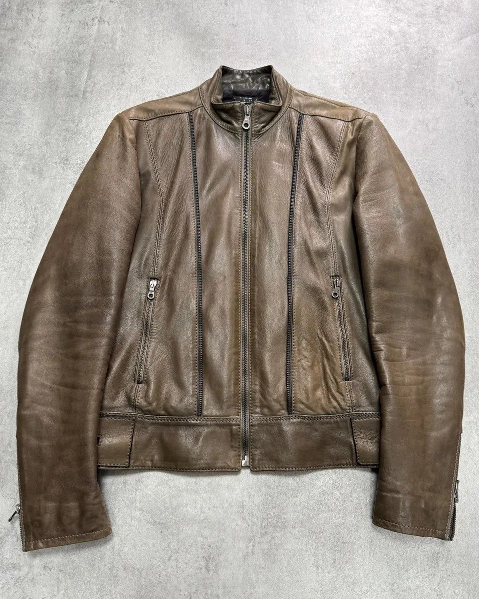 Versace AW2009 Versace Triple Zips Brown Leather Jacket Size US M / EU 48-50 / 2 - 1 Thumbnail