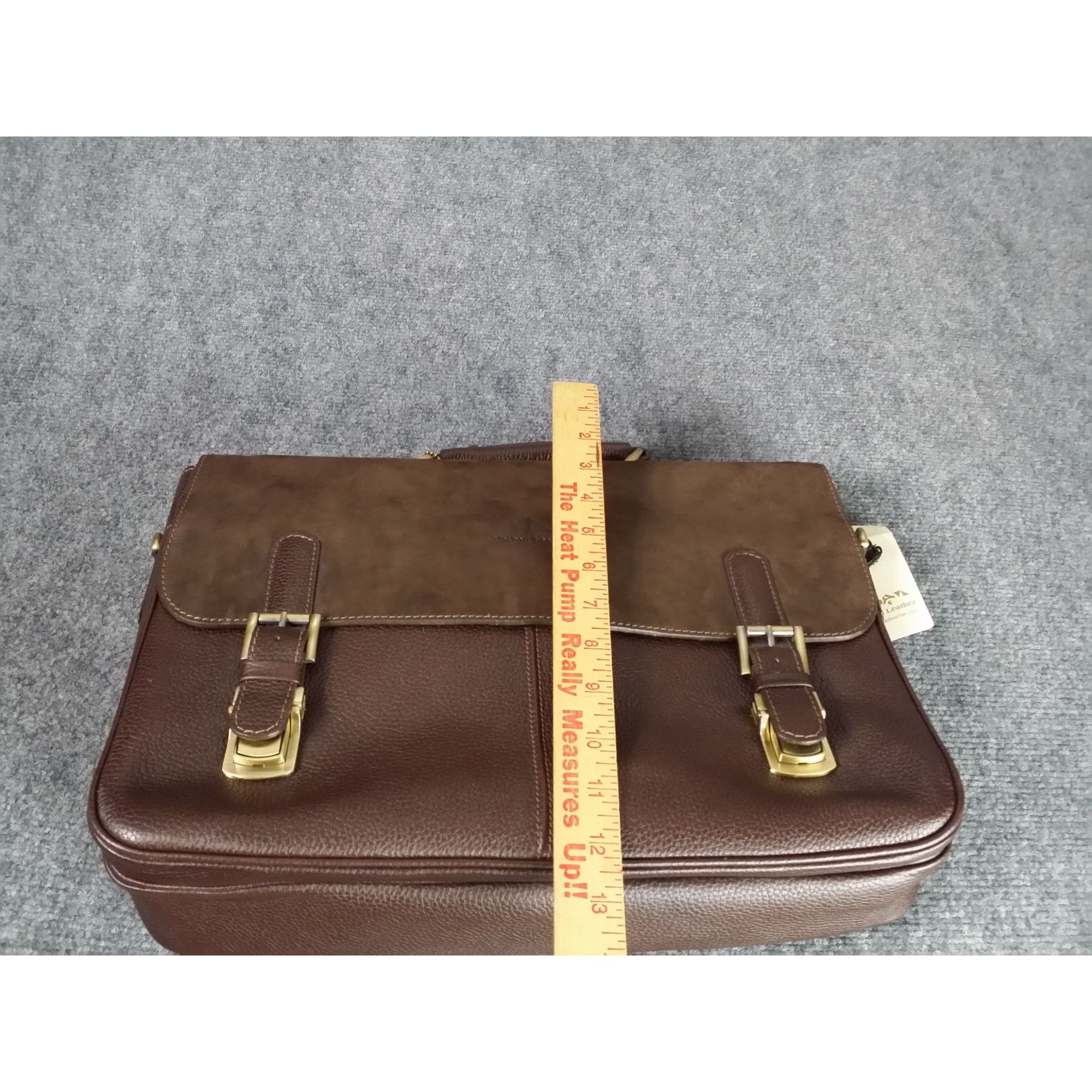 Other Mashad Leather Briefcase Men Brown Adjustable Strap Locks Bu Size ONE SIZE - 8 Thumbnail
