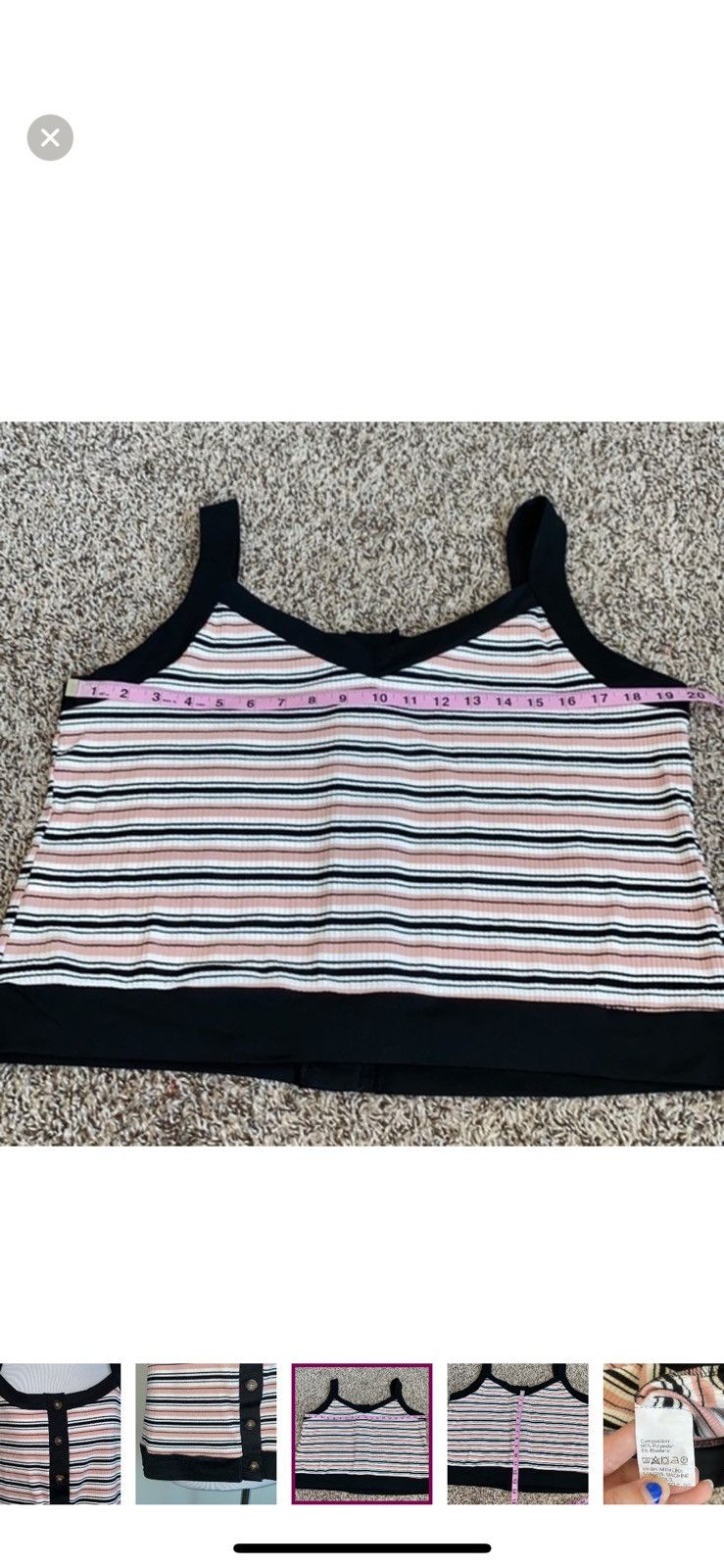 Shein Shein 0XL striped button front tank top Size XL / US 12-14 / IT 48-50 - 3 Thumbnail