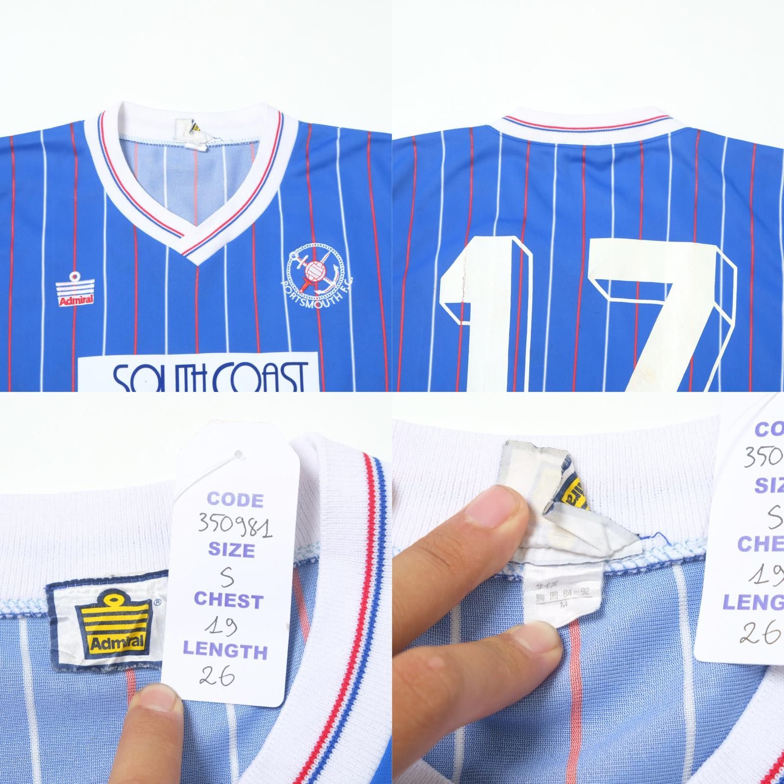 Admirable Co. 1987/88 Portsmouth Home Shirt Admiral (S) Size US S / EU 44-46 / 1 - 5 Thumbnail