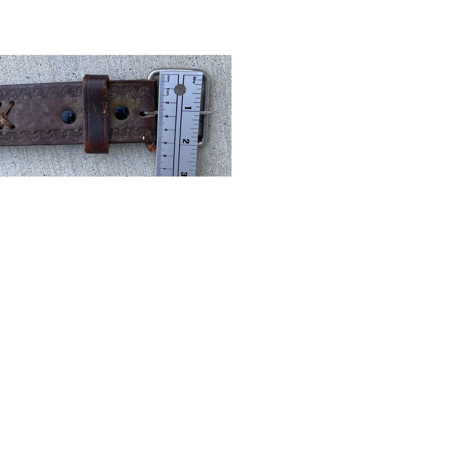 Vintage VINTAGE Hand-Tooled Leather Belt 60s 70s Size 40 Brown Unbranded Western Rockabilly Size ONE SIZE - 12 Thumbnail