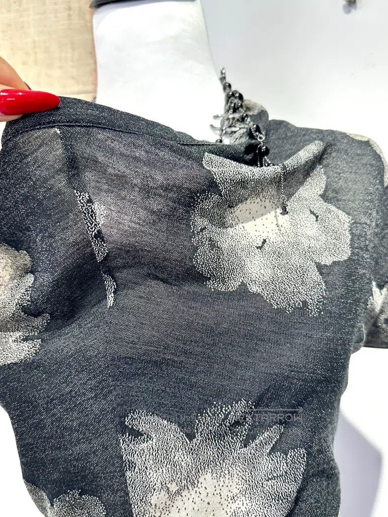 Yohji Yamamoto Yohji Yamamoto Swinging collar ink-splashing lotus flower Size XS / US 0-2 / IT 36-38 - 4 Thumbnail
