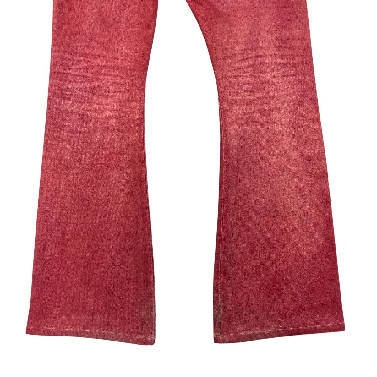 Obelisk Obelisk Red Blood Hole Distressed Denim Flare Jeans Size US 29 - 16 Thumbnail