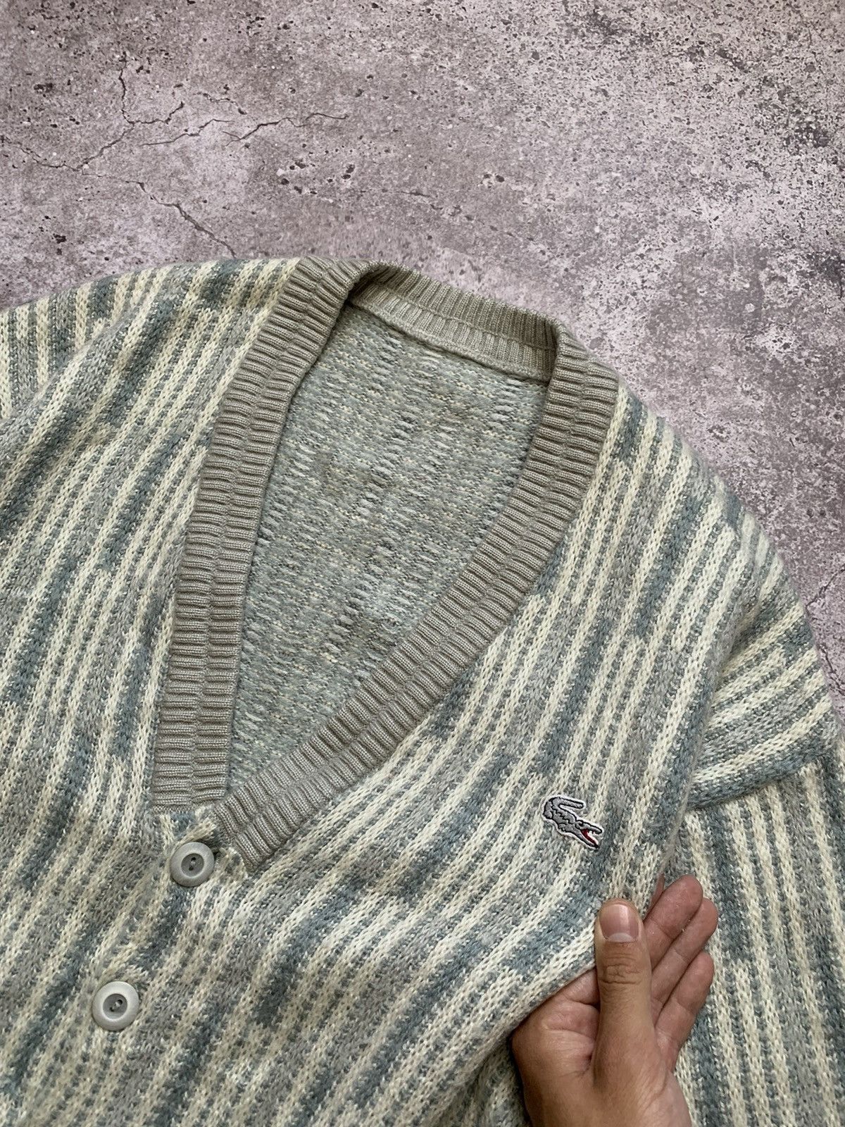 Japanese Brand × Lacoste × Vintage Rare LACOSTE Mohair Cardigan Made in Spain Size US M / EU 48-50 / 2 - 3 Thumbnail