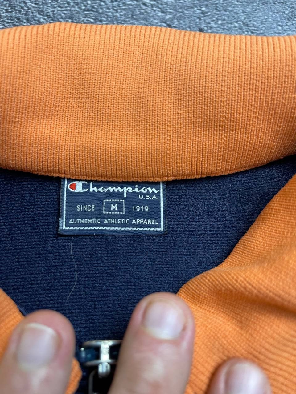 Orange champion tracksuit best sale