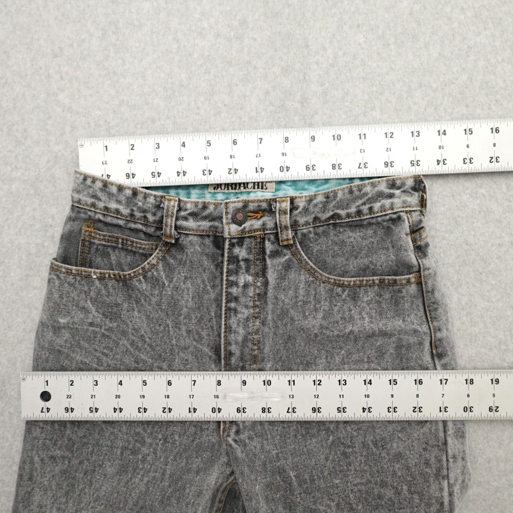 Jordache VINTAGE Jordache Women's Jeans Skinny 11/12 Gray Acid Wash High Rise Ankle 11X28 GENDER: Women Size 32" / US 10 / IT 46 - 7 Thumbnail