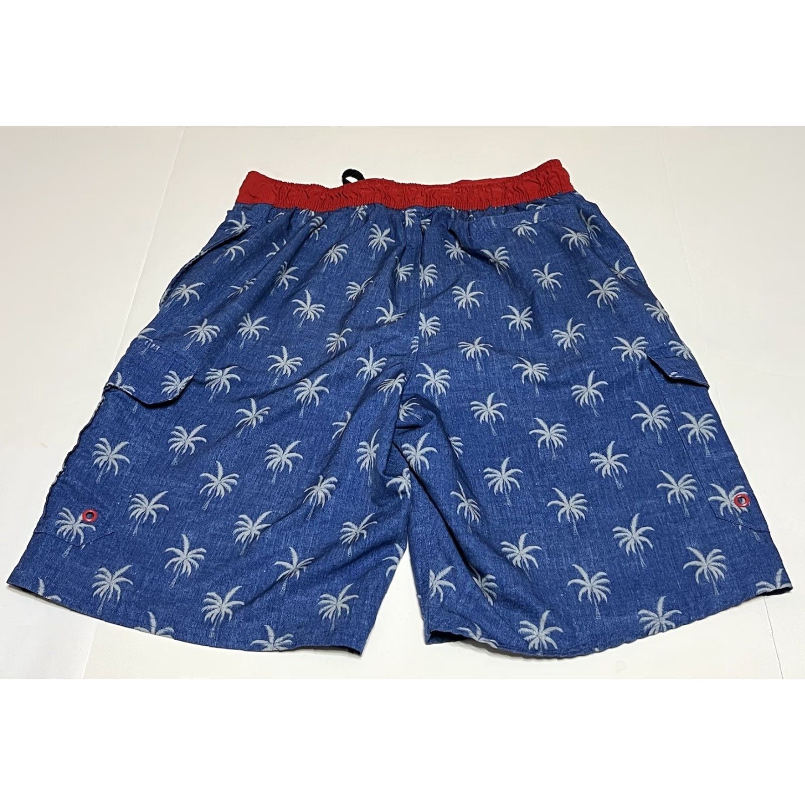 Airwalk VINTAGE AIRWALK Men’s Palm Tree Swim Shorts Trunks - Size M Elastic Waist Blue/Red Ocean Blue Mens Size US 31 - 2 Thumbnail