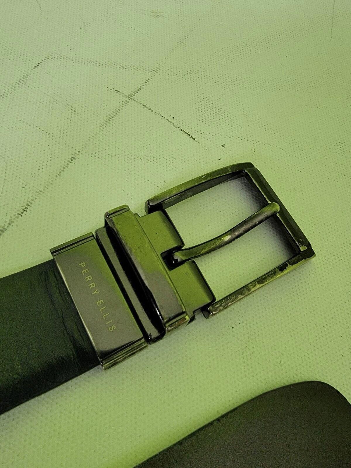 Perry Ellis Perry Ellis Black Brown Reversible Mens Belt 40" Long Size ONE SIZE - 6 Thumbnail