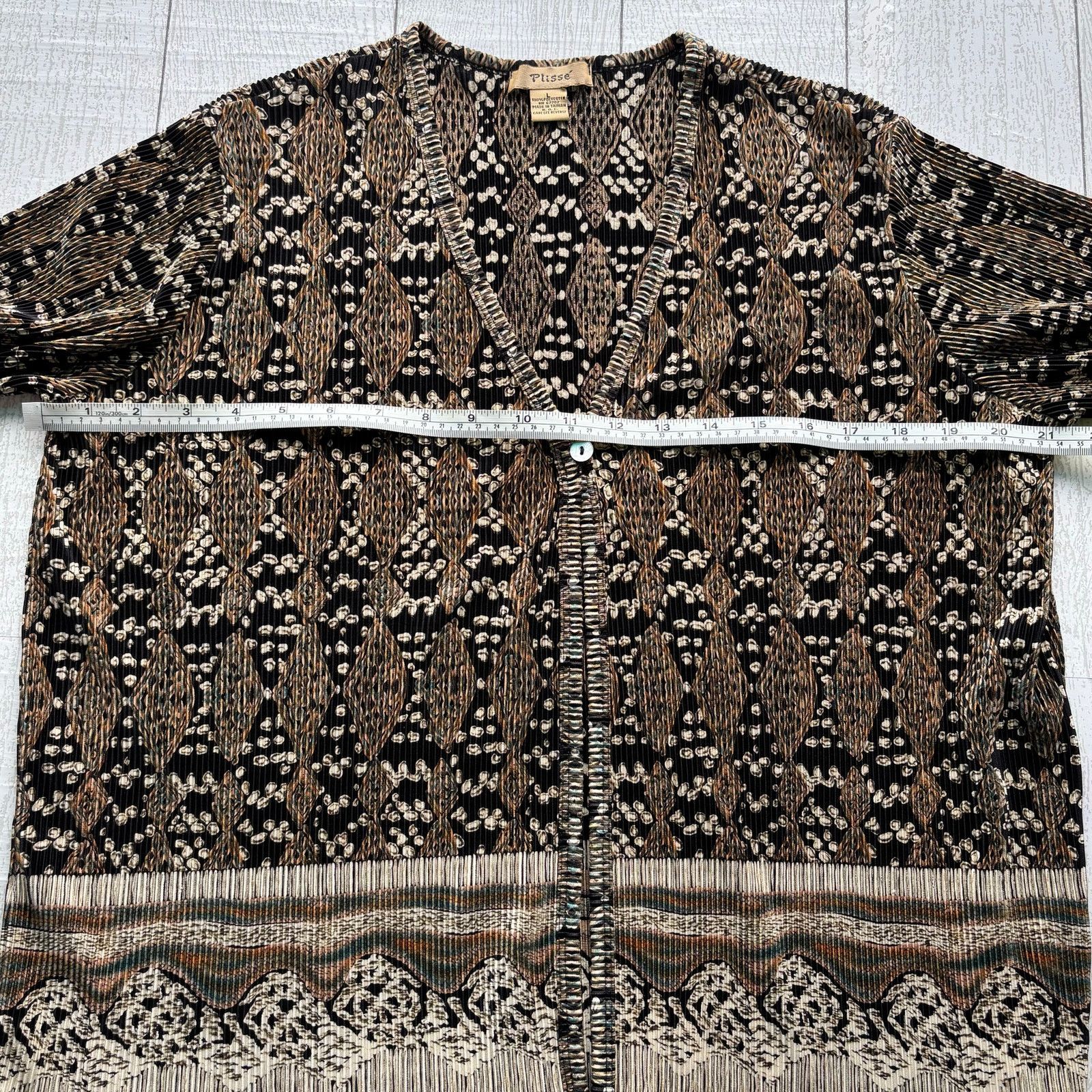 Other Plisse Accordion Pleat Abstract Single Button Cardigan Large Size L / US 10 / IT 46 - 7 Thumbnail