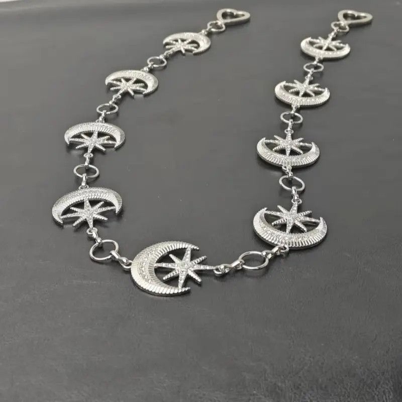 Jewelry Seven Stars Picking The Moon Rhinestone Waist Pants Chain Size ONE SIZE - 5 Thumbnail