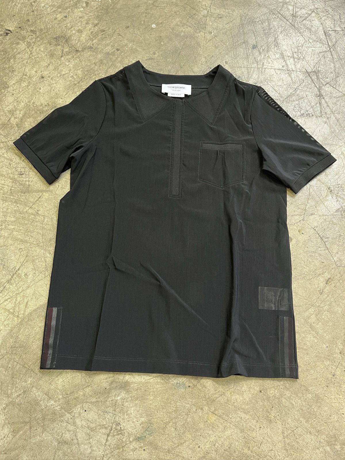 Thom Browne Thom Browne SS22 Mesh Polo Shirt (unisex) Size US XS / EU 42 / 0 - 18 Thumbnail